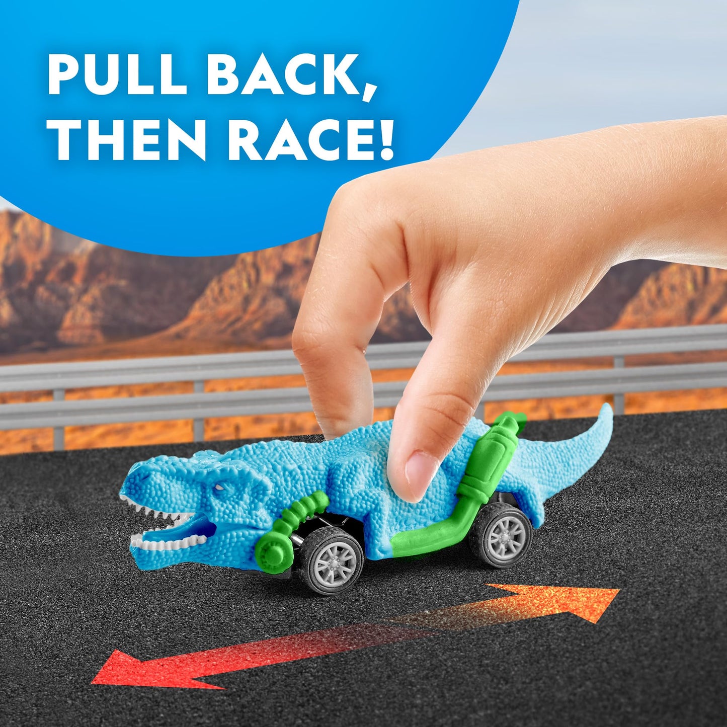National Geographic Pull Back Dinosaur Race Cars Craft Kit - Paint 3 Dino Racecars with 6 Paint Colors, Dinosaur Toys for Kids, Kids Painting Kit, Arts & Crafts for Kids