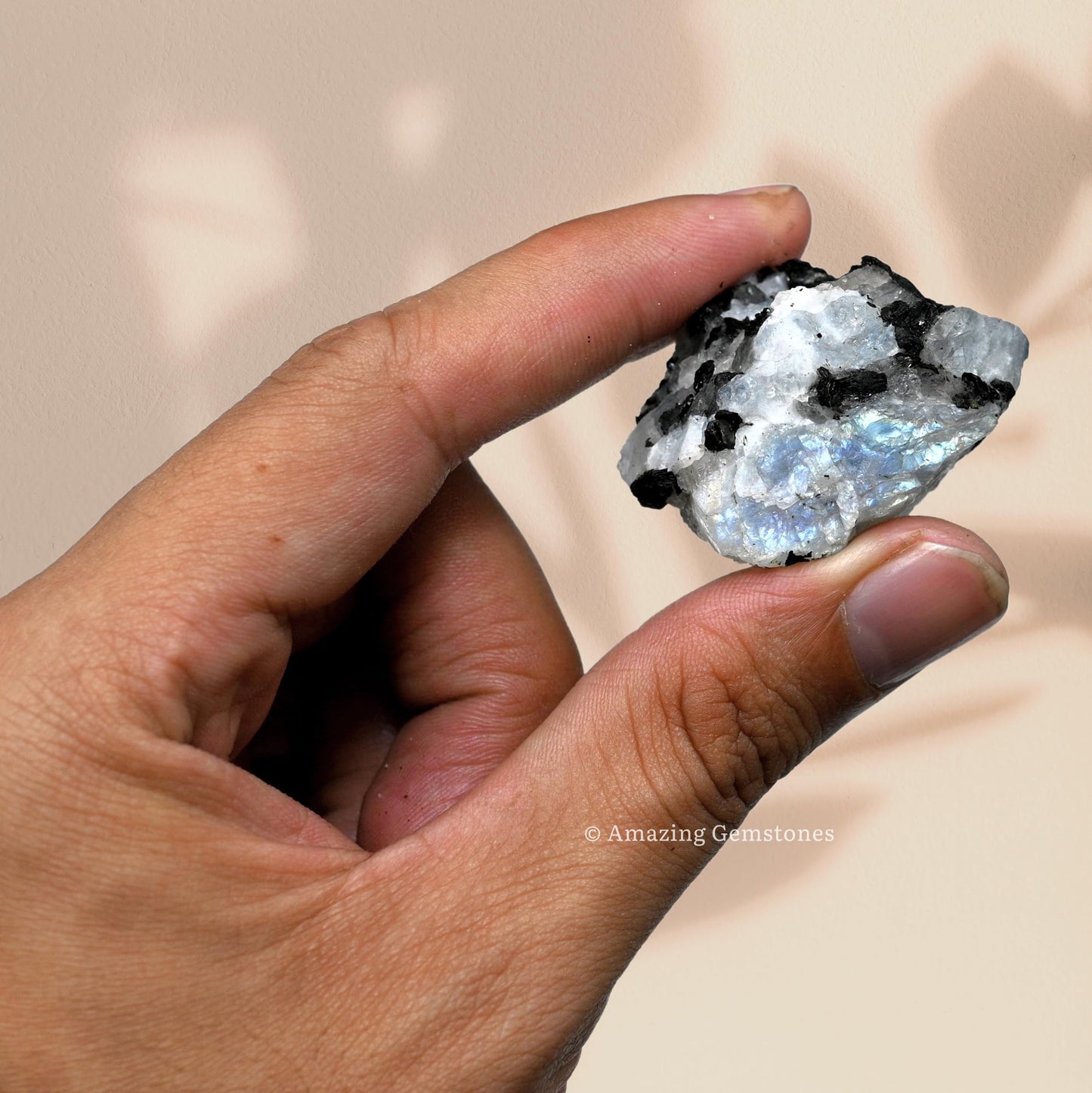 Amazing Gemstone Rainbow Moonstone Raw Crystals and Healing Stones, Natural Rocks for Tumbling and DIY Raw Stones and Crystals (1 lb)