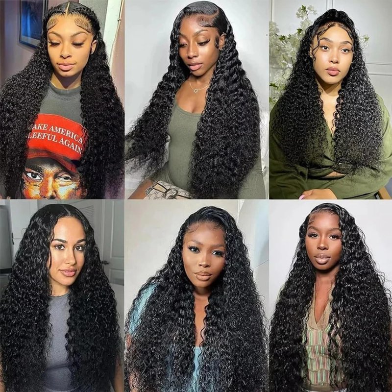 BOKIEOIE Natural Black Bundle Human Hair Unprocessed Brazilian Virgin Water Wave Human Hair Bundles 22 Inch Single Bundle Color #1B Double Weft Hair Extensions 100g Total for Black Women