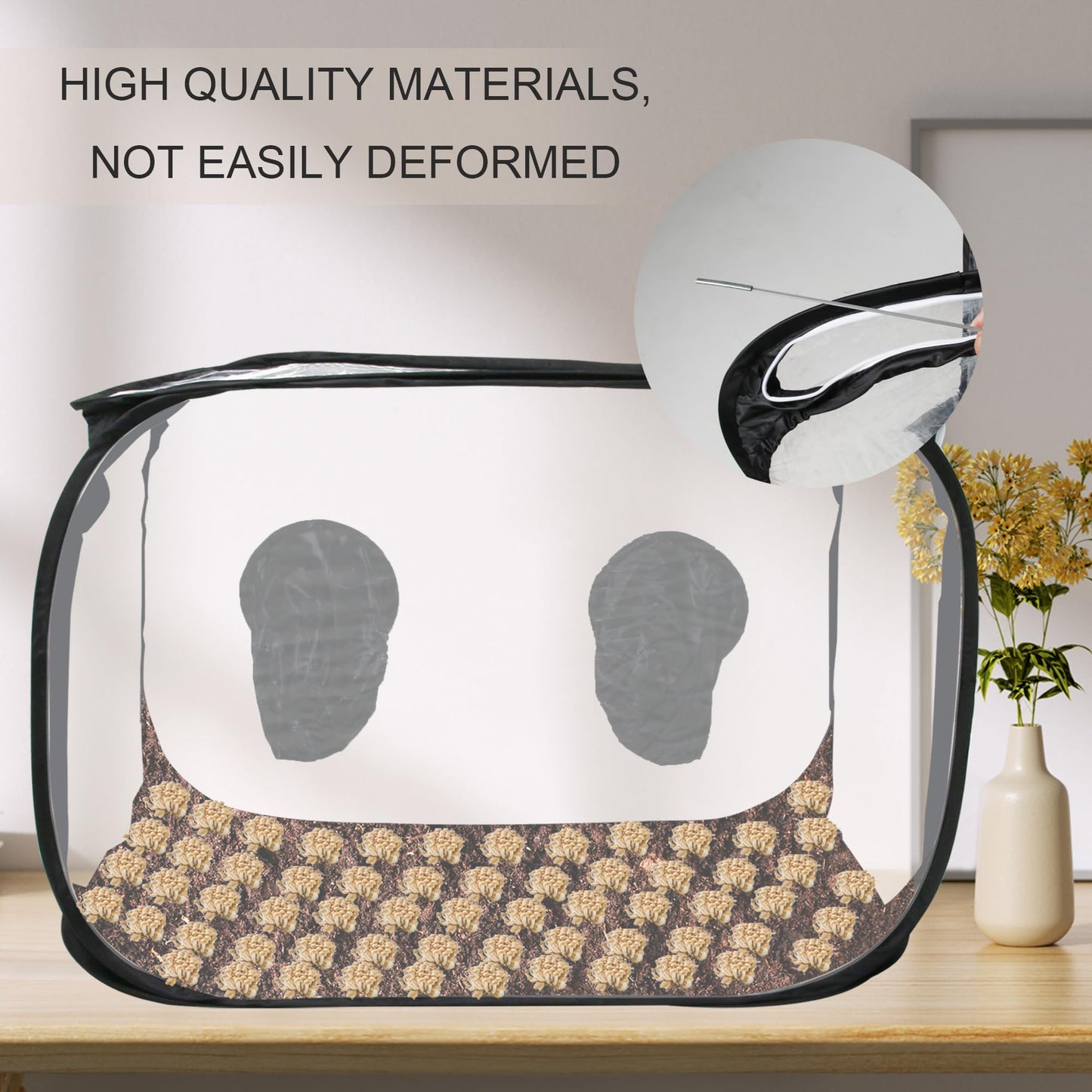 Toboom Portable Still Air Box Mycology with Pop Up Mushroom Growing Kit - Ideal for Mushroom Cultivation in Office and Mycology Enthusiasts (Black)