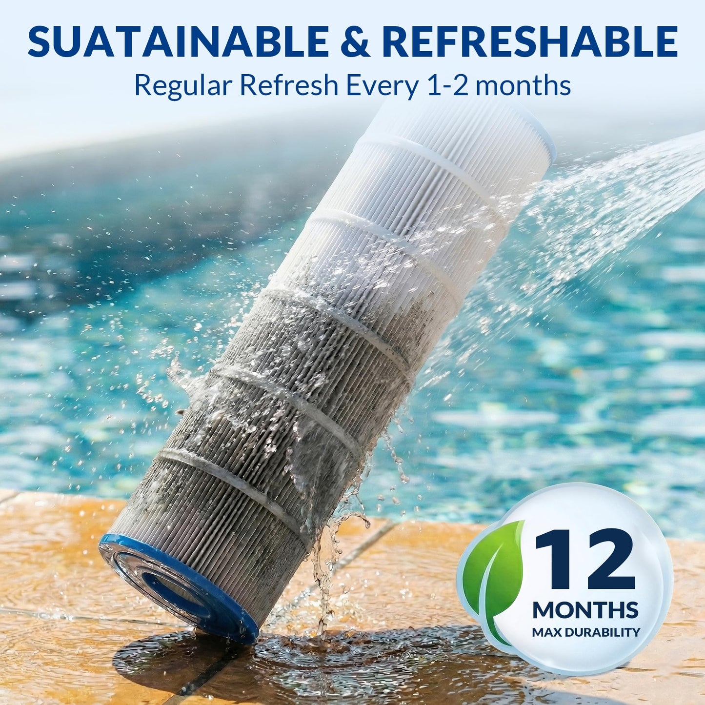 Swimara Pro Series Filter Cartridge, Replacement for PAP100 R173215 59054200 Unicel C-9410 Filbur FC-0686, Compatible with Pentair Clean & Clear 100, 3oz Trilobal Fabric, 100 Sq. Ft.