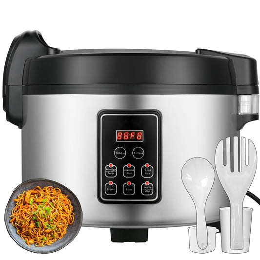 15L Commercial Large Rice Cooker (84 Cup Cooked),6-in-1 Electric Rice Cooker & Food Warmer,Multifunctional Resturant Smart Cooker, 24-Hr Delay Timer, LED Display,Auto Keep Warm,Non-Stick Inner Pot