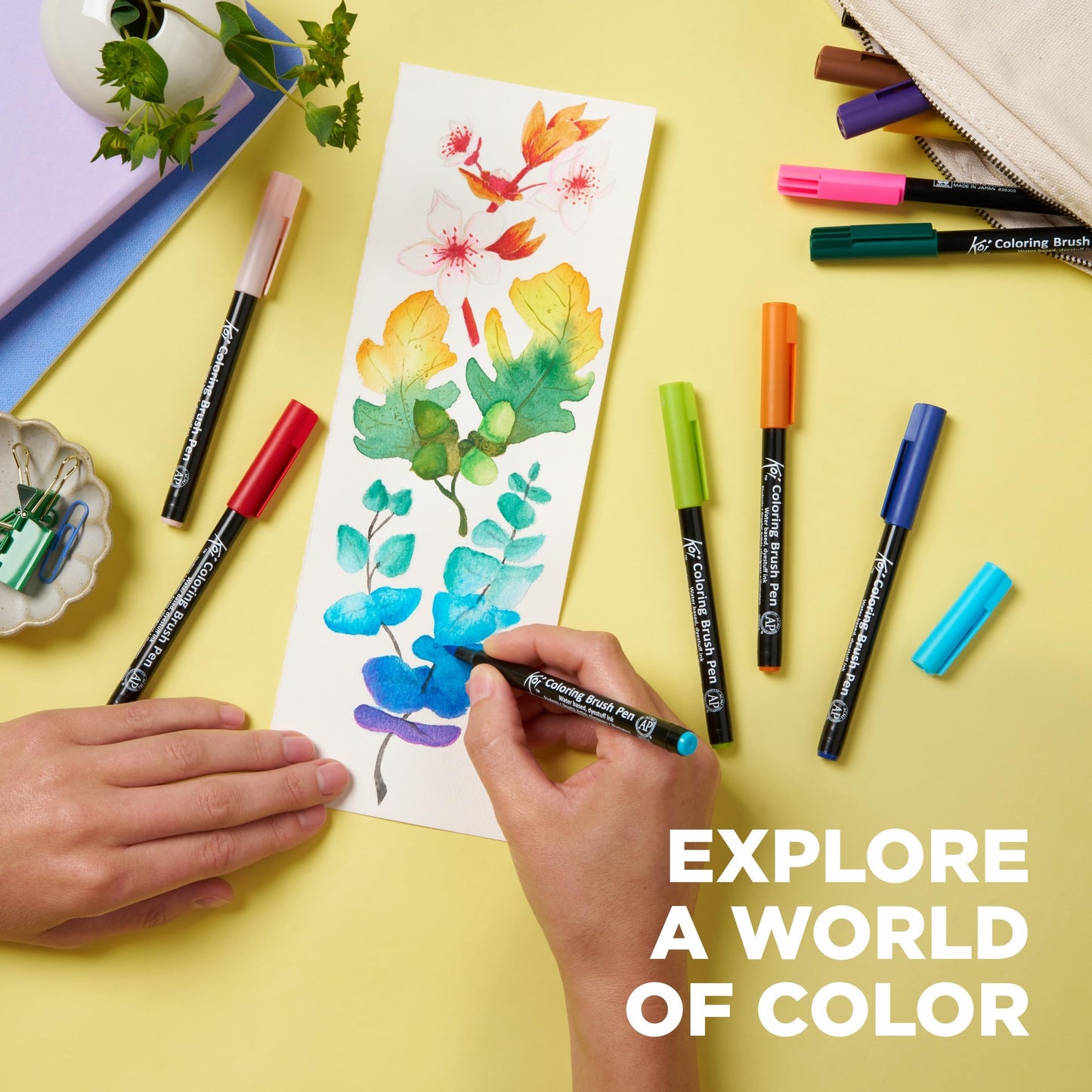 SAKURA XBR-48SA 48-Piece Koi Assorted Coloring Brush Pen Set