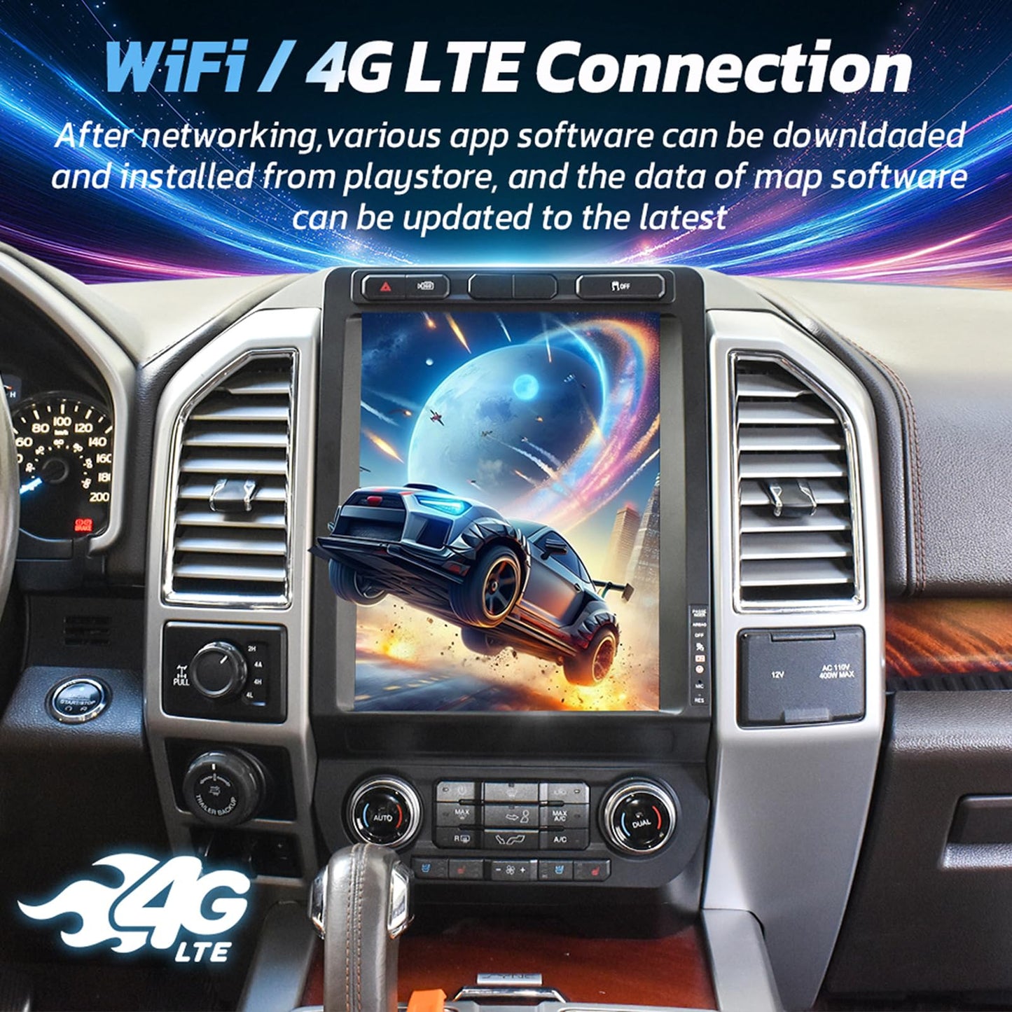 12.1 Inch Android 13 Car Radio for Ford F150 2015-2022 F250 F350 F450 2017-2022,Snapdragon 665 Car Stereo Upgrade,Tesla Style Touch Screen Head Unit Carplay,Android Auto,WiFi,4G,AM FM,Fast Boot