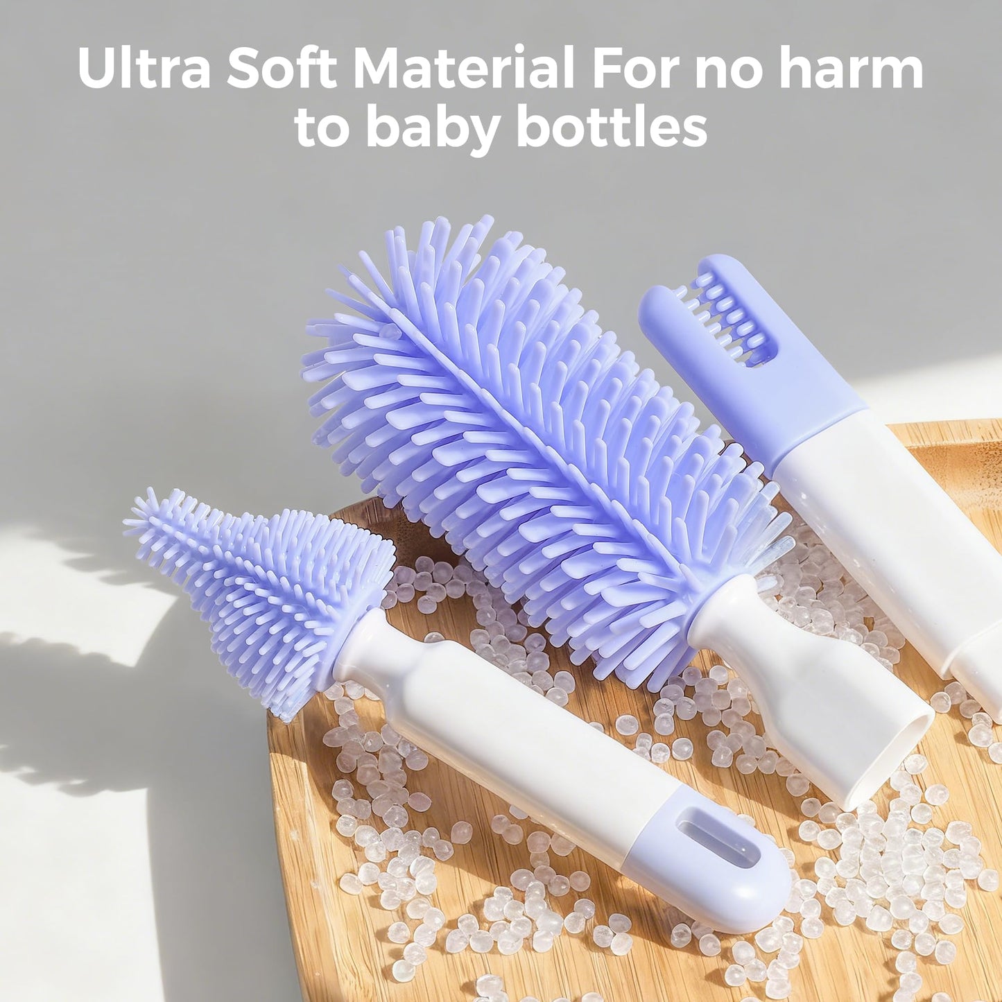 Baby Bottle Brush Set,8 in 1 Magnetic Design Cleaner Bottle Brush Kit with Silicone Brush,Drying Rack for Baby Bottle, Breast Pumps,Nipples - Home&Travel Gift for New Parents