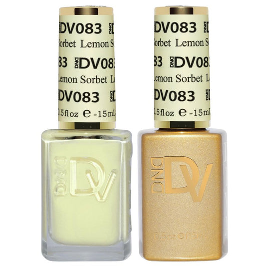 DND Gel Polish Set, Coquette Collection, UV/LED Gel Polish and Air Dry Nail Lacquer, Matching Chip-Free Polish Duo, 083 Lemon Sorbet, 0.5 Fl Oz