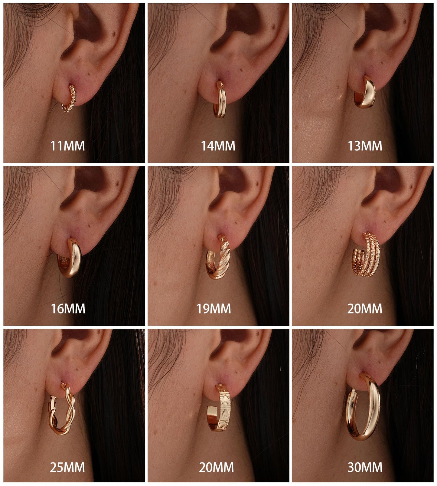 Gold Hoop Earrings Set for Women, 18 Pairs Hypoallergenic Open Pearl Hoops Earring pack, Gold Statement Hoop Earrings for Women Trendy Jewelry