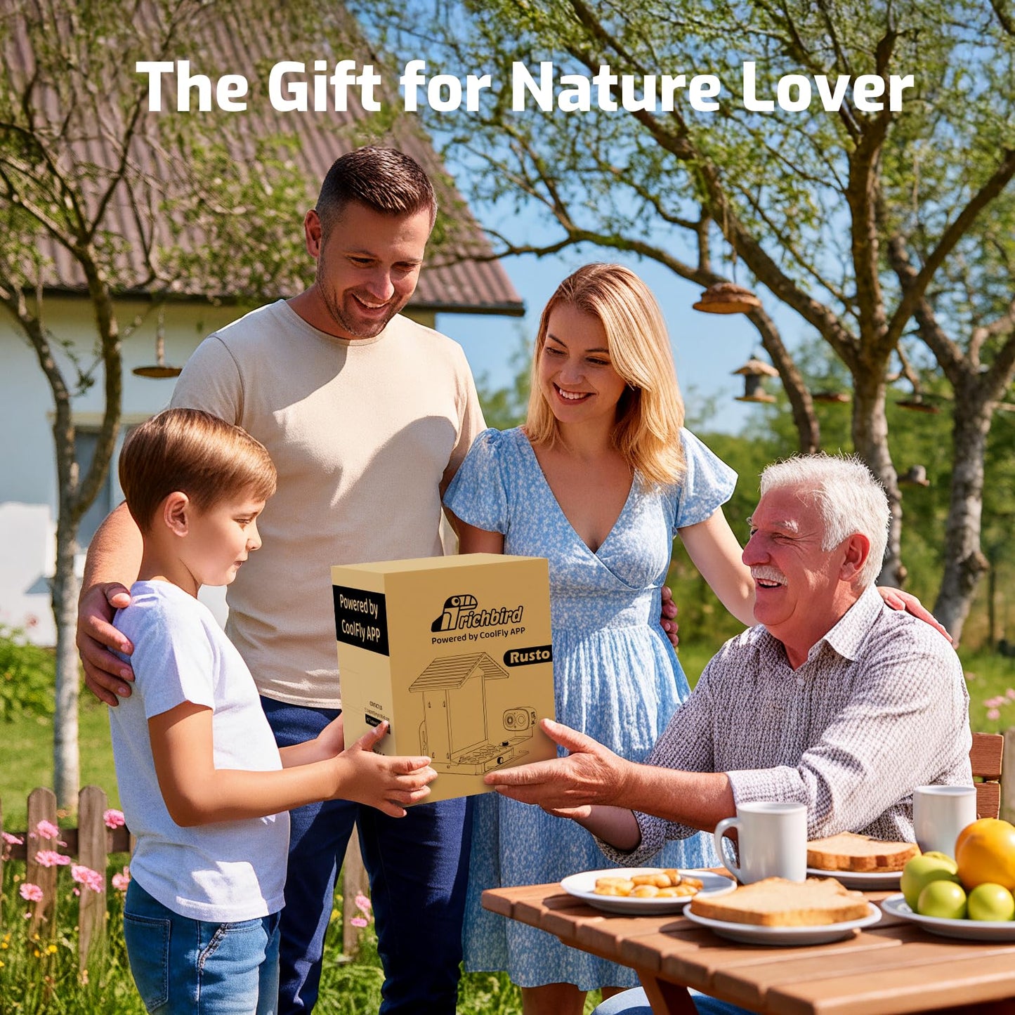 Richbird Smart Bird Feeder with Camera, 2.5K Ultra-HD Live Stream Bird House Camera, Free AI Identify Bird Species, Solar Powered Bird Feeder with 2.4L Large Capacity, Ideal Gift for Bird Lovers