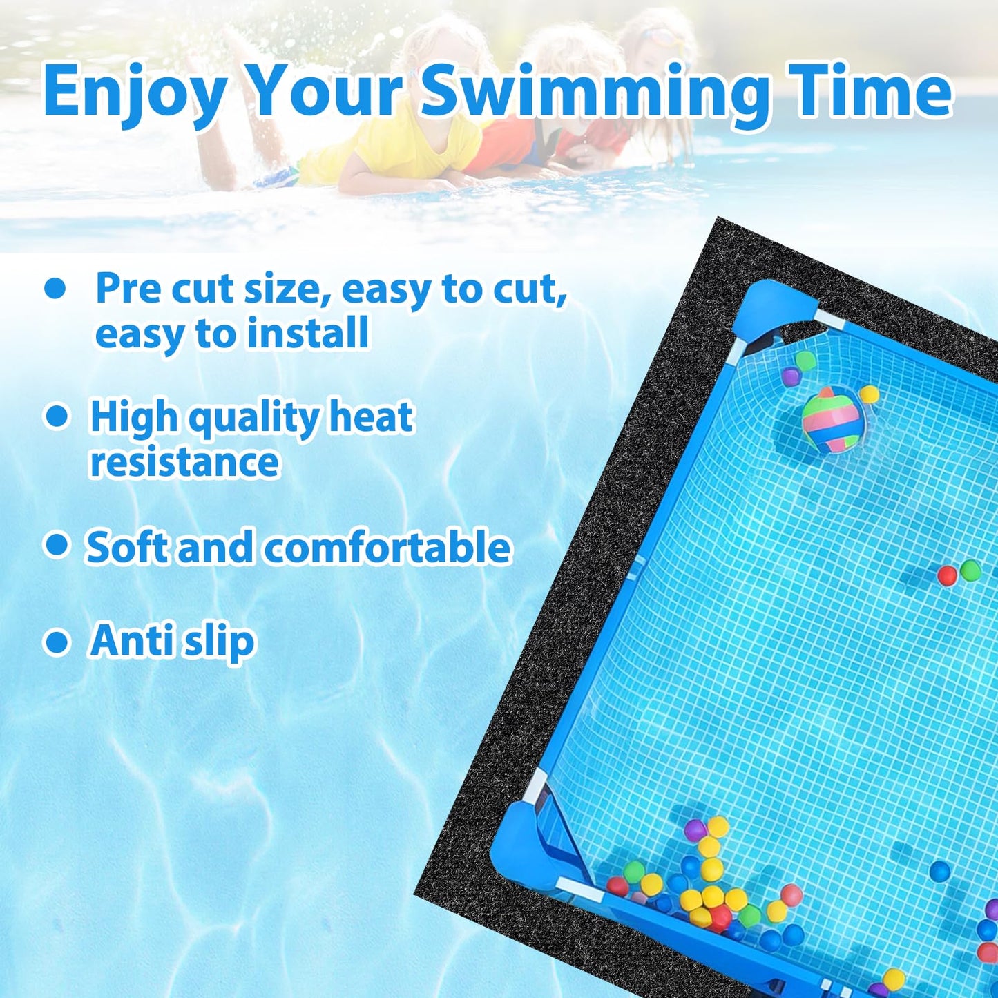 Thickened Pool Liner Pad for Above Ground Pool, 18’x 9’ Rectangle Under Pool Mat Padding, Pool Ground Pad Mat Under Pool for Pool Bottom, Prevent Punctures, Extend Liner Life
