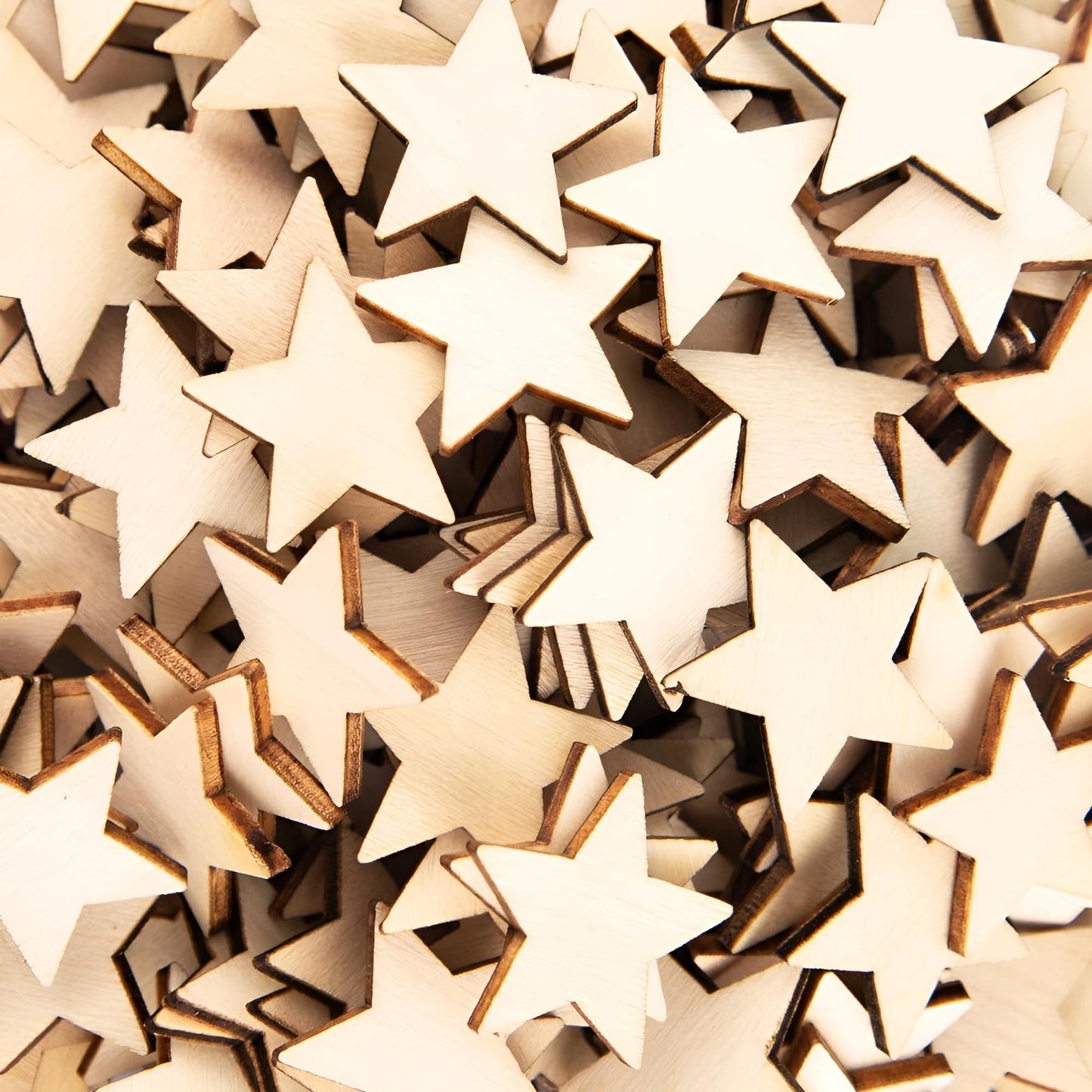 40 Pcs Unfinished Wood Stars 3 inch Wooden Stars Cutouts 0.1'' Thickness Blank Natural Wood Slices Wooden Cutout Tiles for Christmas DIY Crafts Paint Burning Engraving Carving Coaster Staining