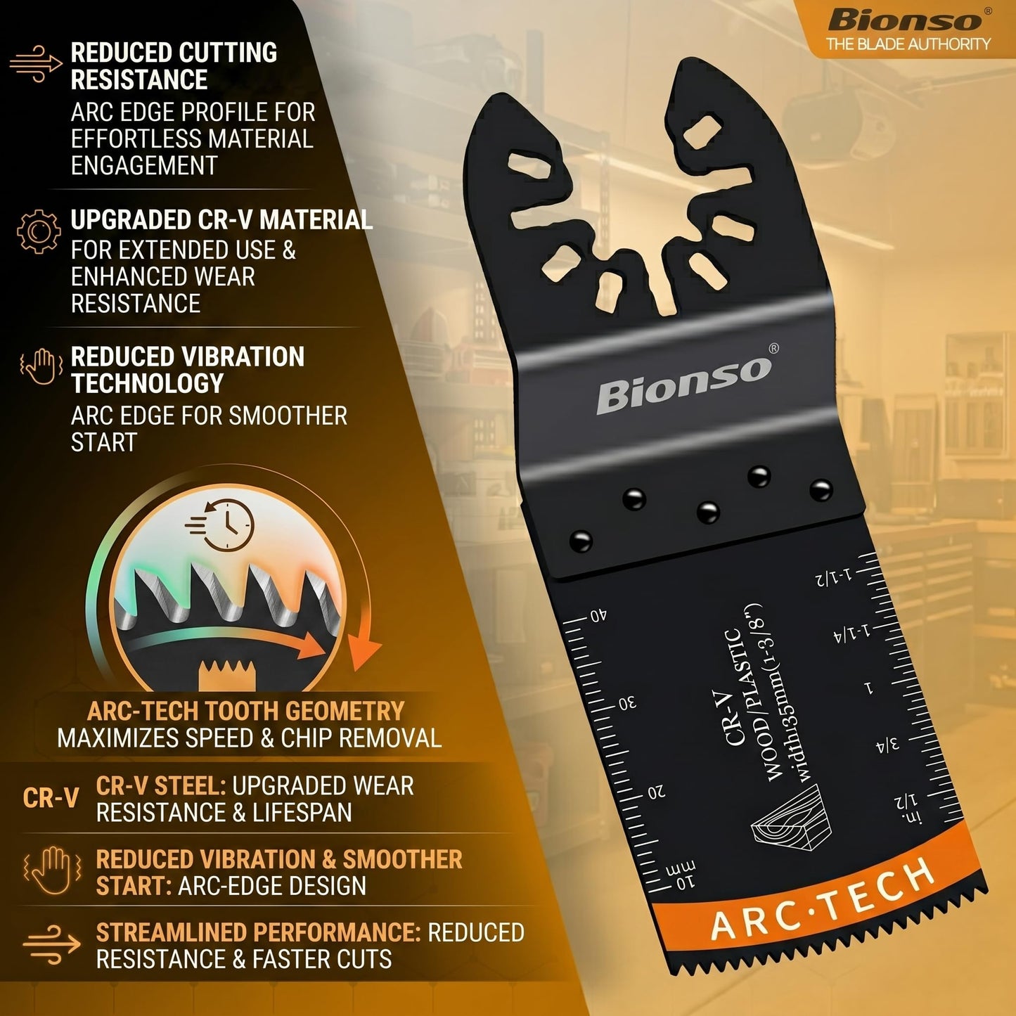 Bionso 110PCS Oscillating Tool Blade Cuts Wood, Sharp and Durable Multitool Blades, Multi Tool Blades Kits, Oscillating Saw Blades Fit Dewalt Milwaukee Ryobi Makita Worx Rockwell