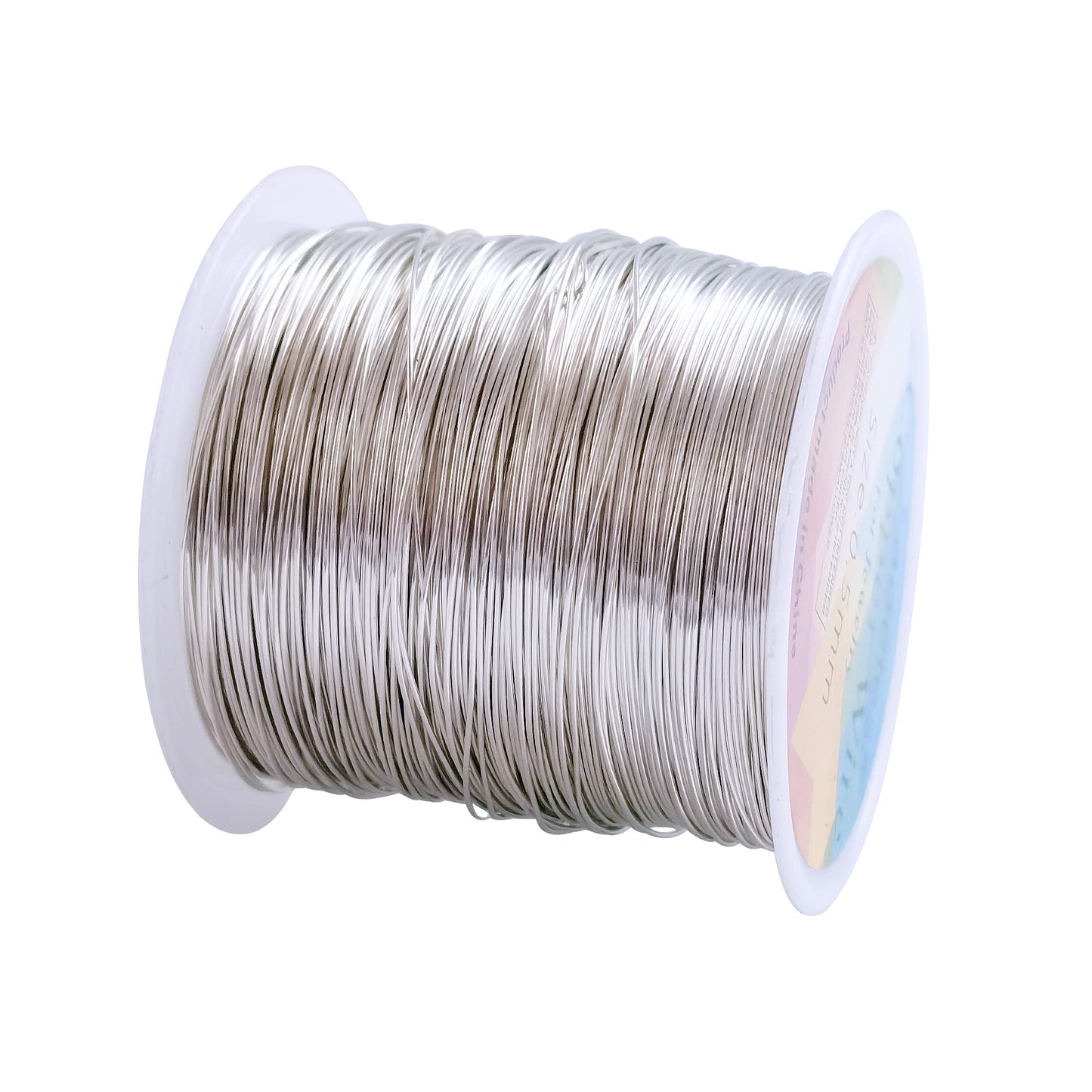 203 Feet Tarnish Resistant Copper Wires 24 Gauge/0.5mm Jewelry Craft Wires Beading Wire for Jewelry Making, Wire Wrapping and Crafting(Silver)