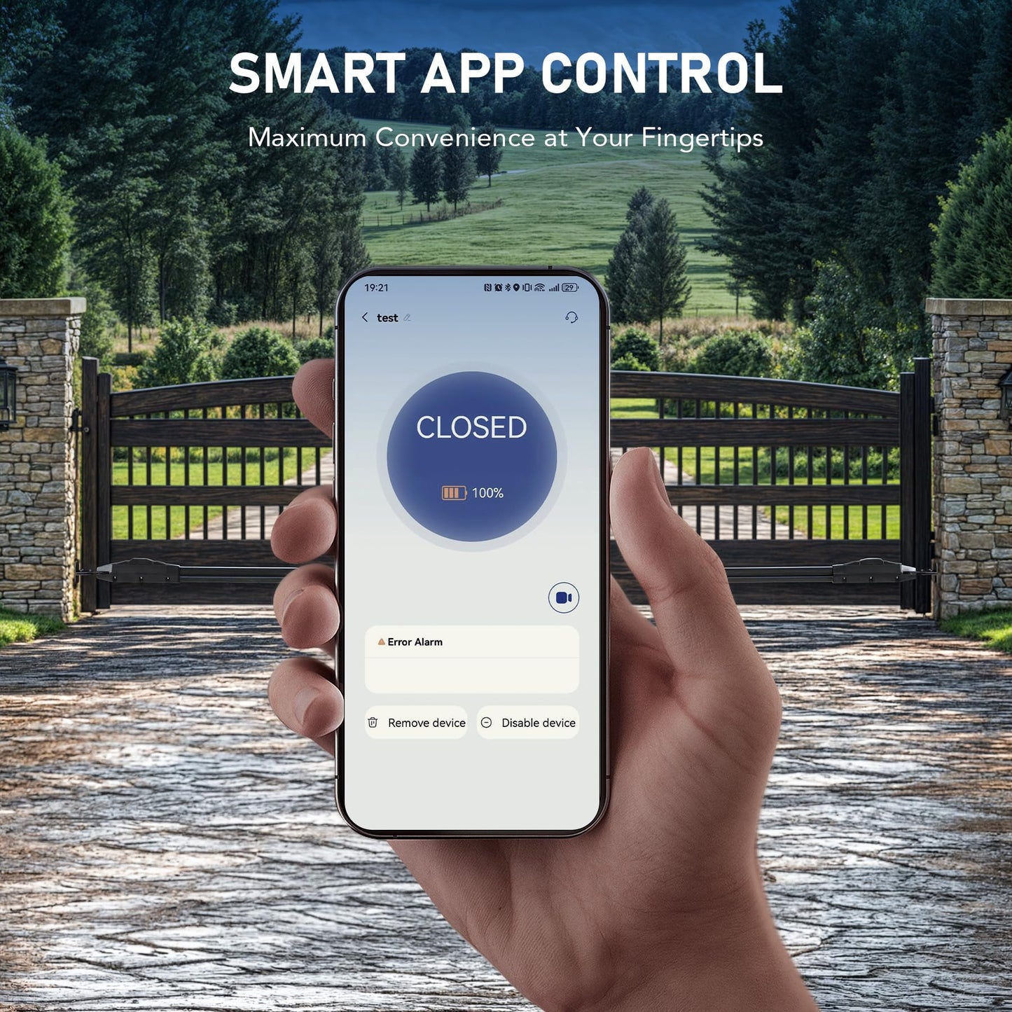 CO-Z Smart Automatic Gate Opener Kit, App Compatible Dual Swing Gate Opener for Doors up to 880lb *2, with Remote Controls & Release Keys, Electric Gate Opening System for Driveway Home