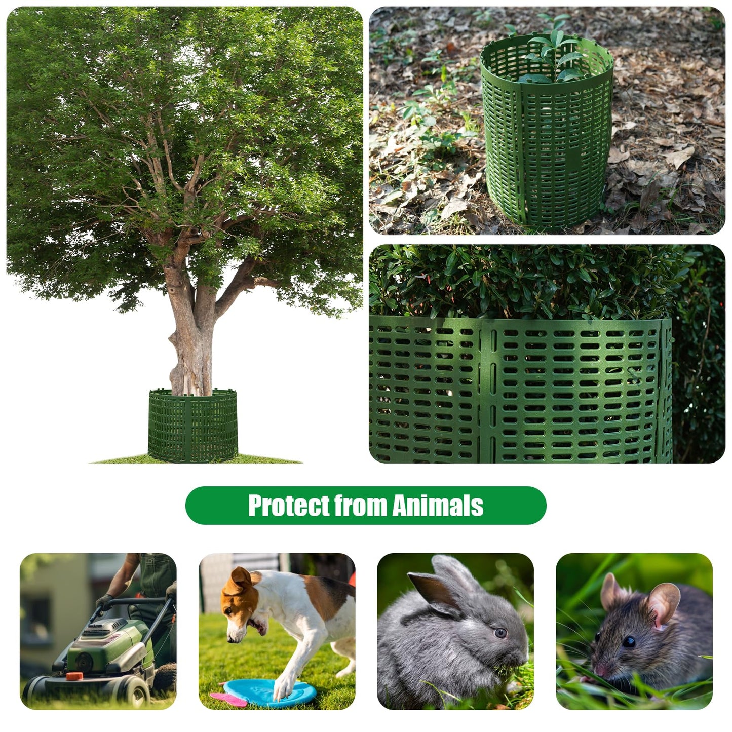 Omirome 10pcs Tree Trunk Protector, Tree Guards Trunk Protector with Twist Ties, Resizable for Various Size Trees or Plants, Preventing Tree Bark Damage from Pruners, Mowers, and Rodents