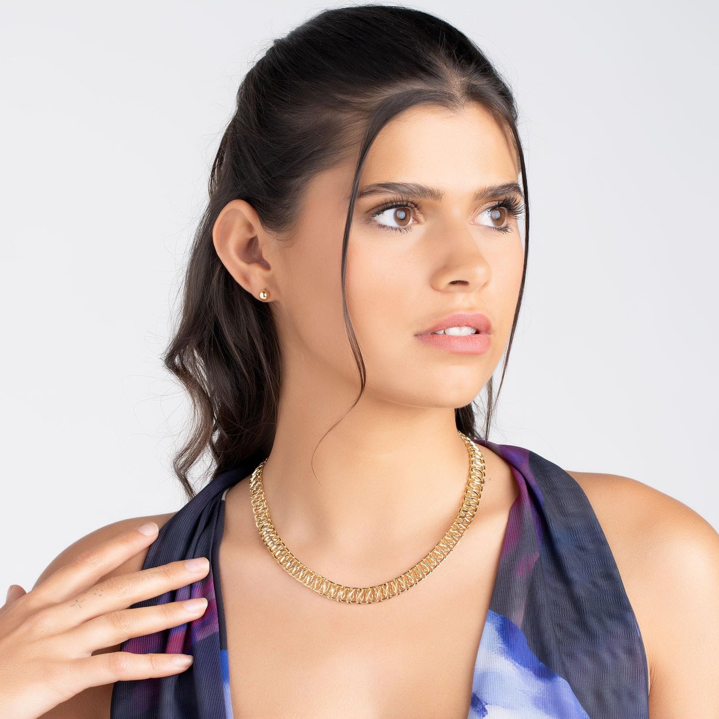Barzel 18K Gold Plated Mesh Necklace, 16-20 inches, High Polish Finish, Waterproof, Tarnish Free (18 Inches)