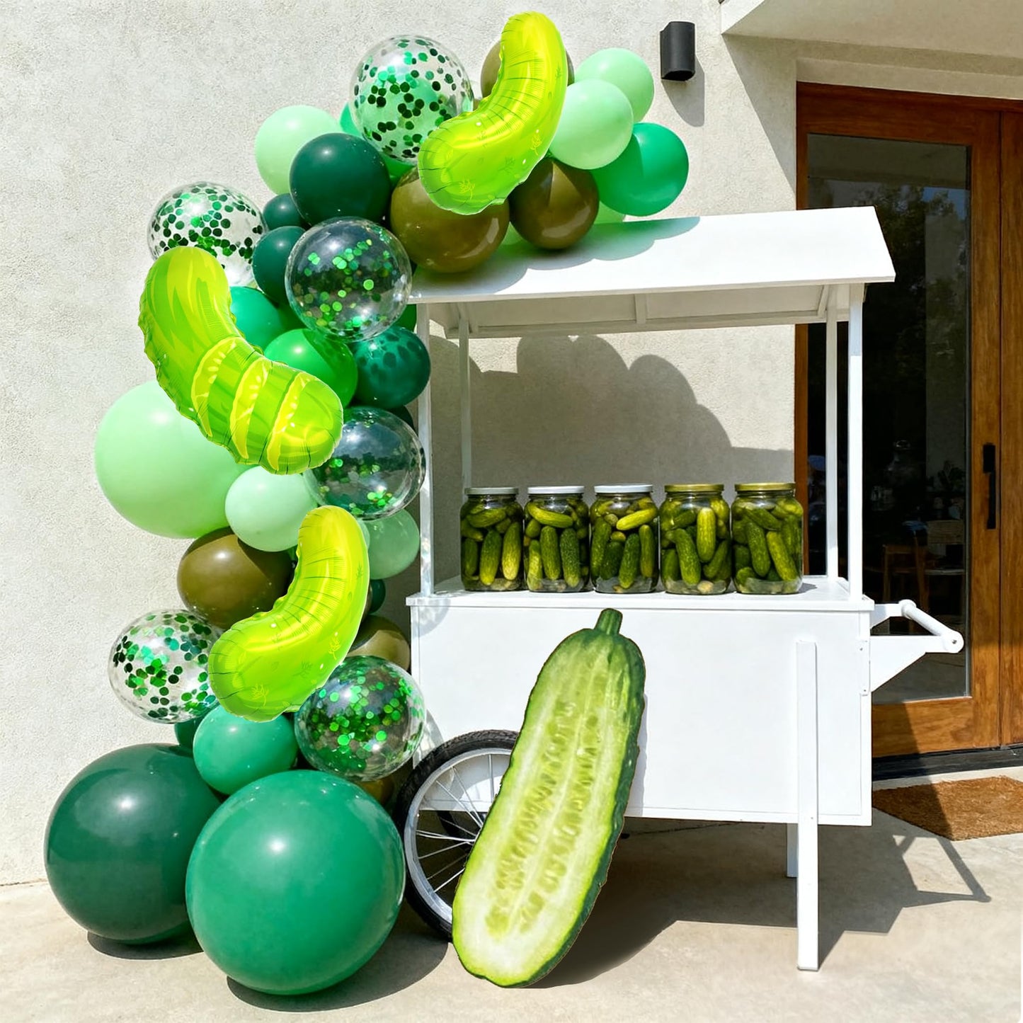 Pickle Party Decorations,Green Dill Pickle Balloons,Cucumber Funny Balloons for Picklesburgh, The Big Dill Party,Last Pickle Shell Ever Tickle Bachelorette,Graduation Decor,Summer Picnic BBQ Supplies