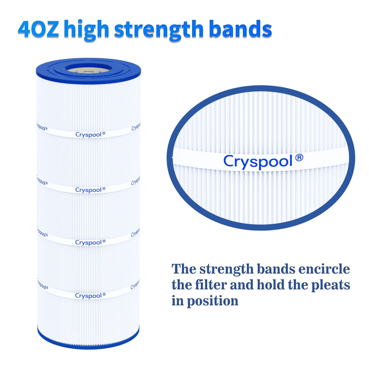 Cryspool® 08050 Filter Compatible with Hayward CCX1500RE(CC 1500 E), X-Stream 150, PXST150, 817-0150n, C-8316, FC-1286, 150 Sq. Ft Pool Filter Cartridge, 1 Pack