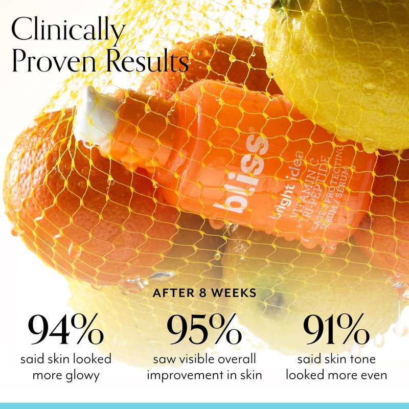 Bliss Vitamin C Bright Idea Serum + Lemon & Sage Body Butter Duo | Brightening & Hydrating Skincare Set for Face and Body