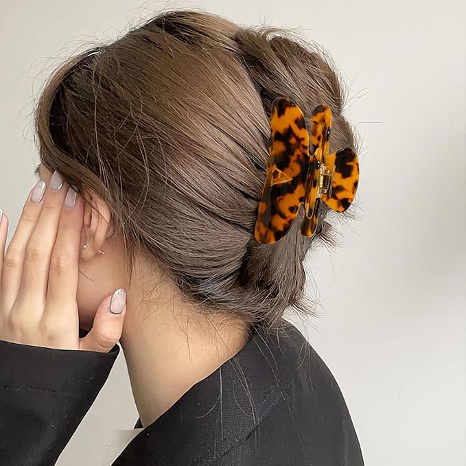 Acrylic Letter Hair Clips for Women - Tortoise Shell Monogram Hair Claw Alphabet Large Hair Clip, Fashion Glitter Claw Clips Elegant And Durable Hair Accessory, Letter L