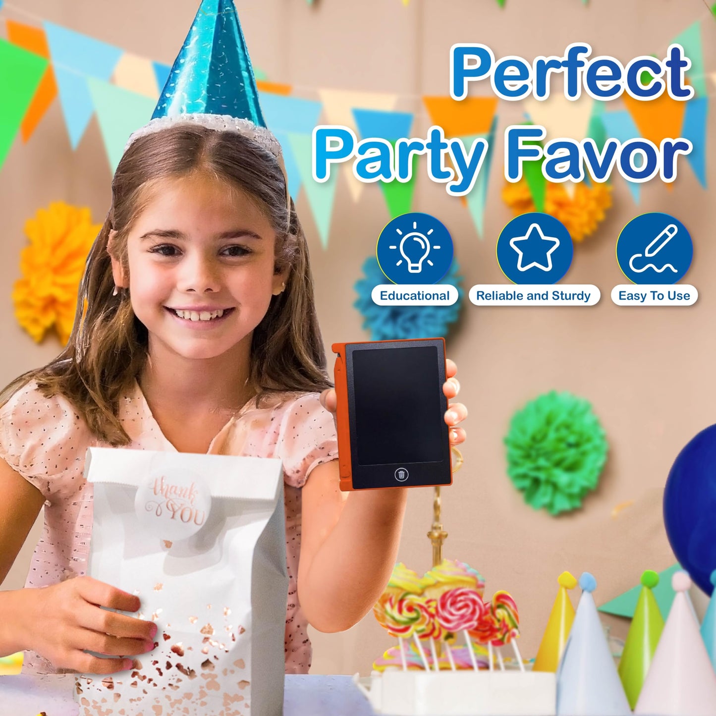 Party Favor Mini LCD Writing Tablet for Kids, 12 Pack – 4.5 Inch Mini Drawing Board. Fun and Educational for Kids that Sketch and Doodle. Perfect Goodie Bag and Gift Bag Filler, School Prize Or Gift