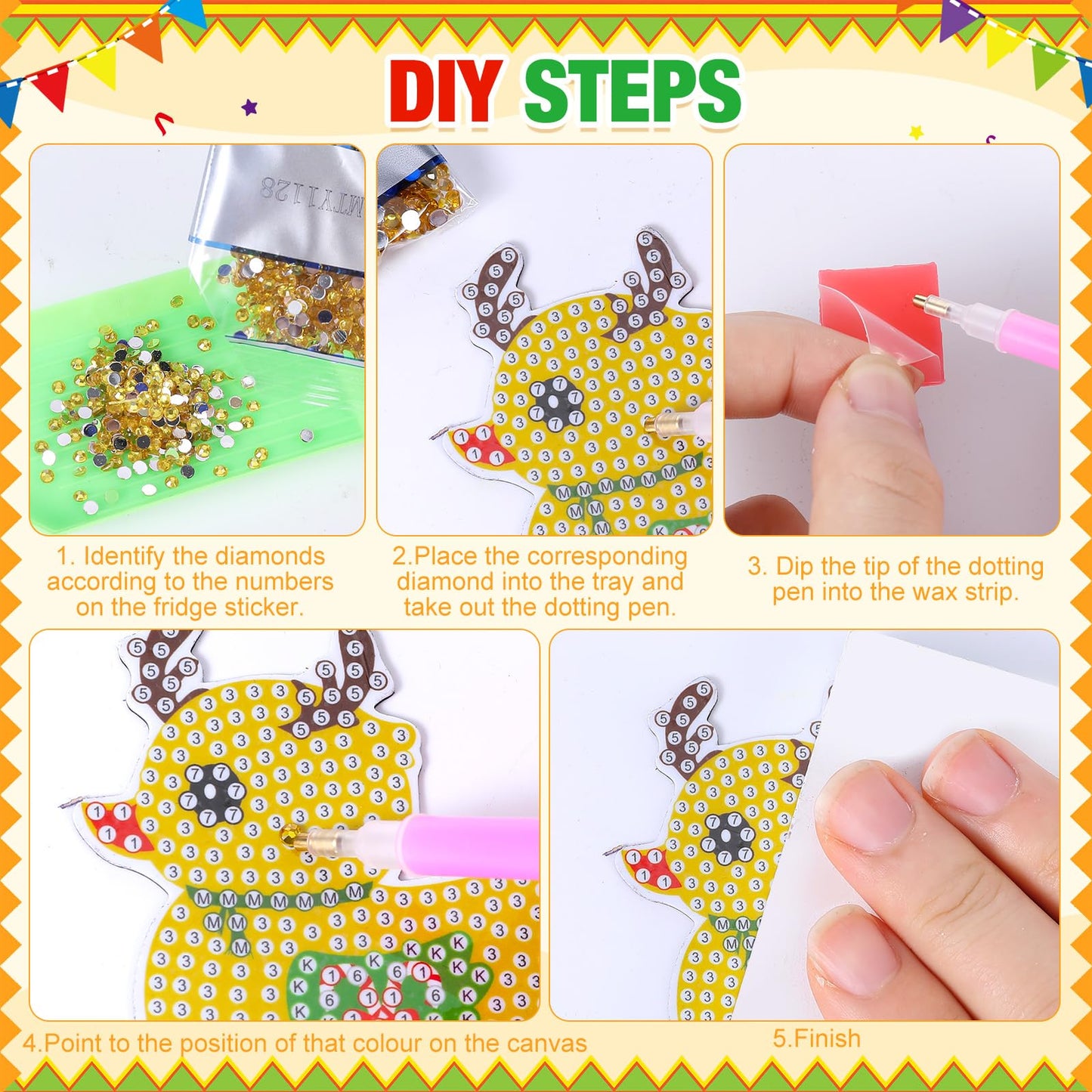 Liliaafar 30 Pcs Diamond Painting Magnets Set Diamond Art Magnets for Fridge Refrigerator Magnetic Stickers for DIY Crafts 5D Gem Rhinestones Art Painting Kits for Adults Beginners (Cute Duck)