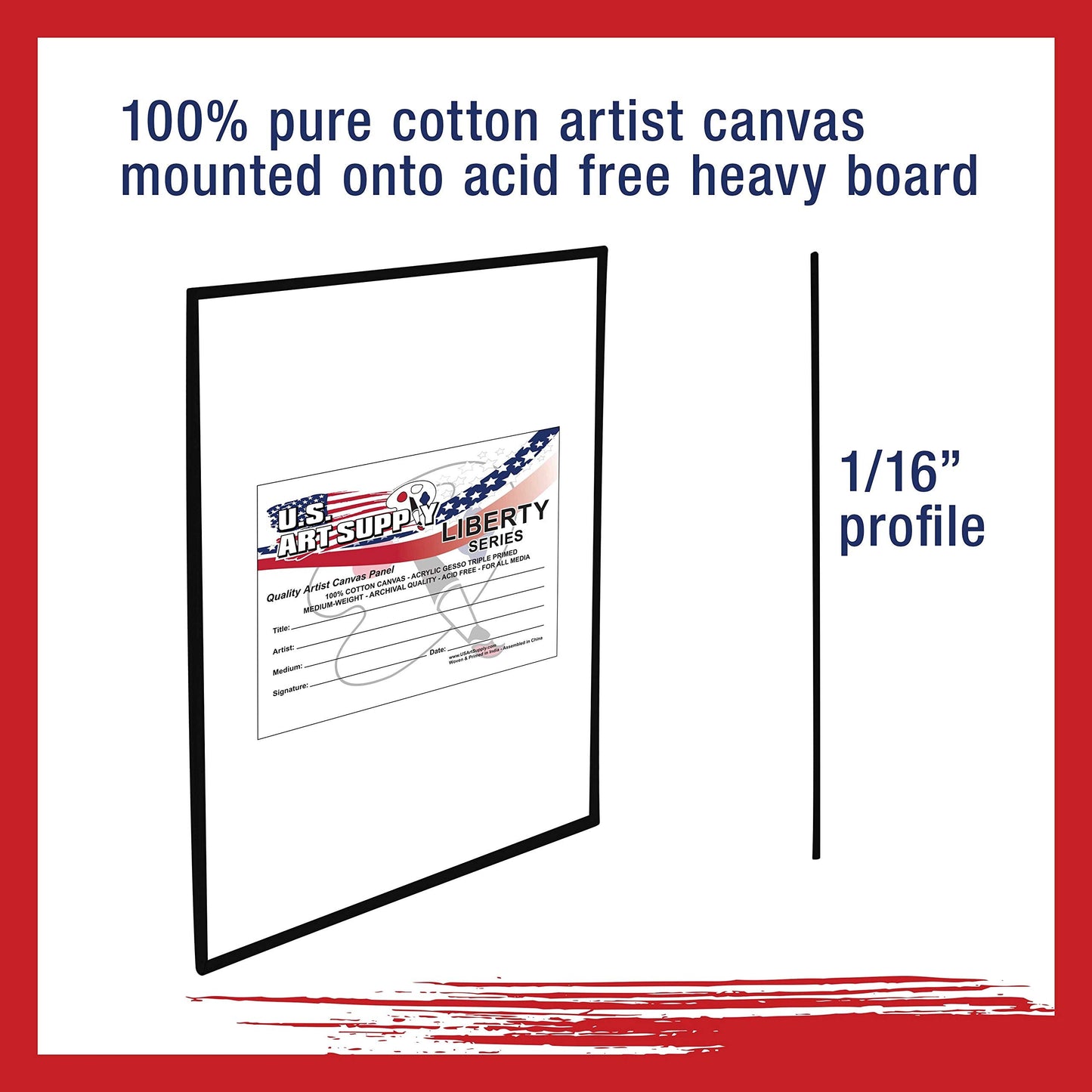 U.S. Art Supply 16 X 20 Inch Black Art Canvas Board Panels 6 Pack - 8 Ounce Heavyweight Cotton Acid Free Canvases for Painting Acrylics and Watercolor (1 Case of 6 Single Canvas Painting Panels)