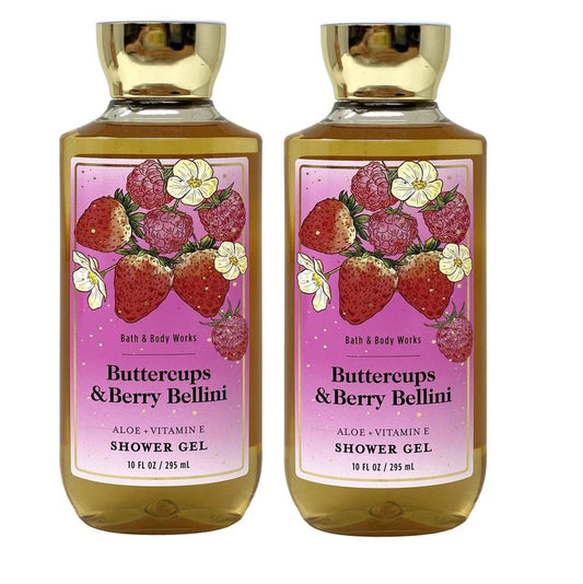 Bath & Body Works Buttercups & Berry Bellini 2 Pack Shower Gel Bundle