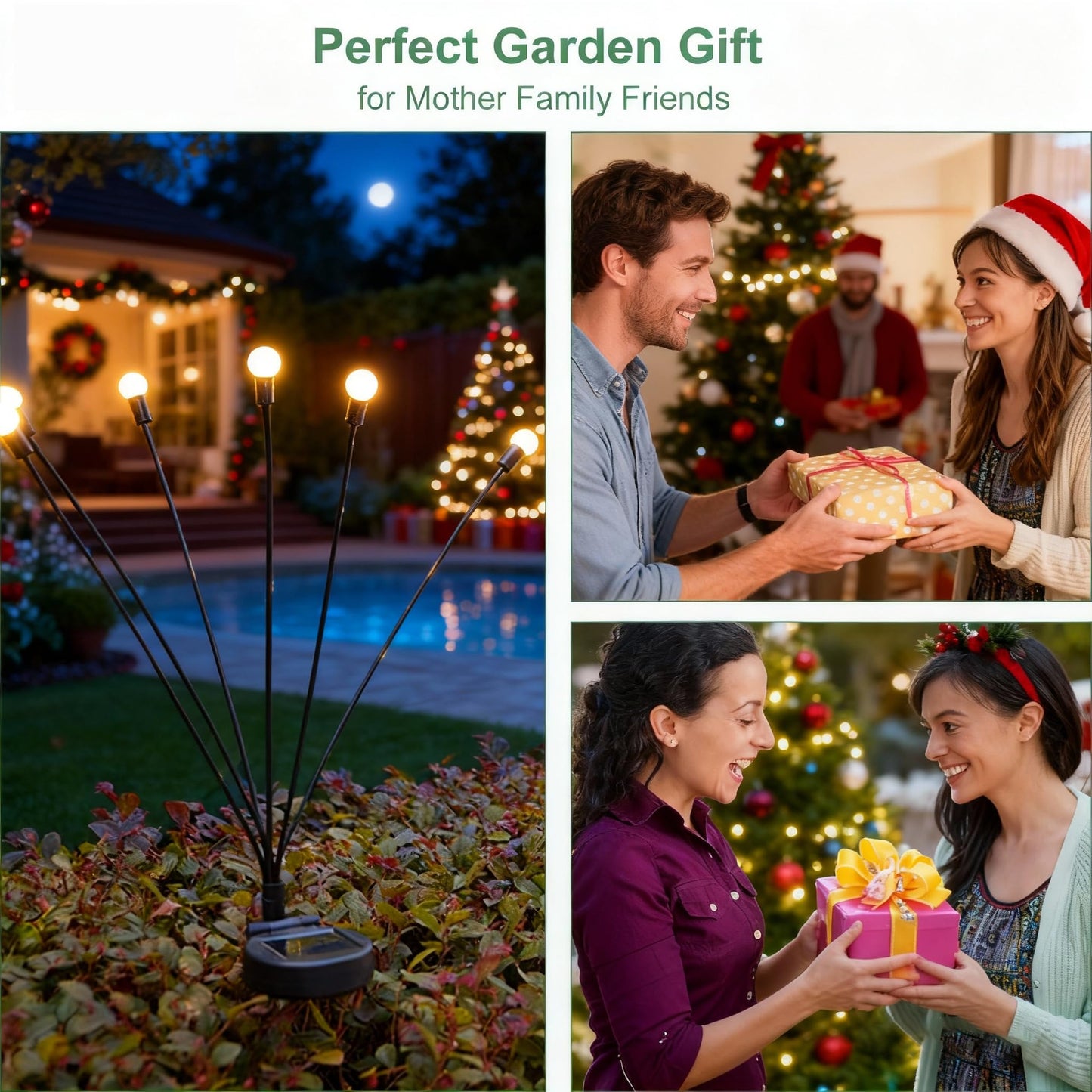 AAOVEFOX Solar Lights Outdoor, 6 Pack Solar Garden Lights, Firefly Lights, Garden Decorations for Yard Patio Pathway Lawn, Gifts for Mom Women