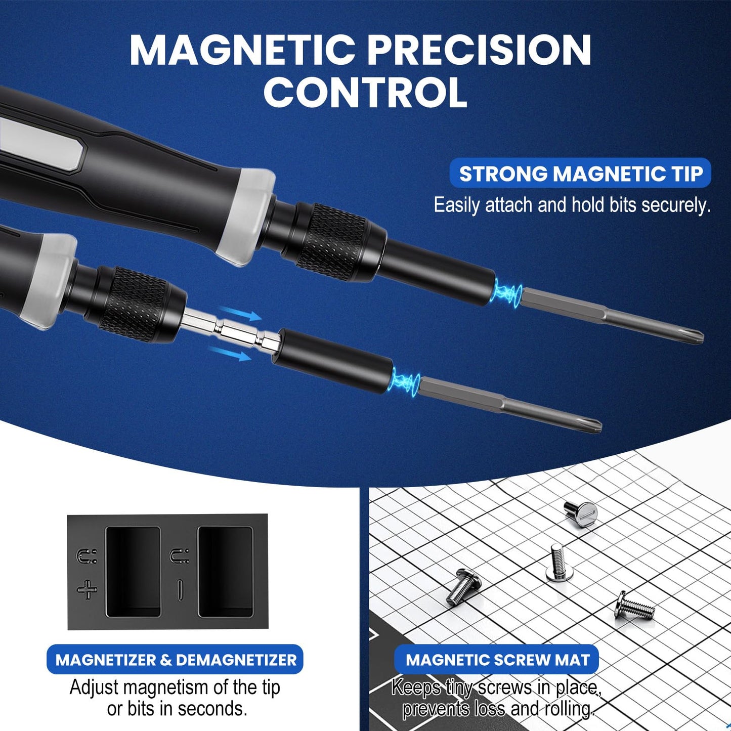 152Pcs Precision Screwdriver Set with 140 CR-V Bits,Magnetic Screwdriver Set with Storage Case&Accessories,Multi-Bit Electronics Repair Kit for iPhone,MacBook,Laptop,PC,Game Console,Tablet,Drone,etc