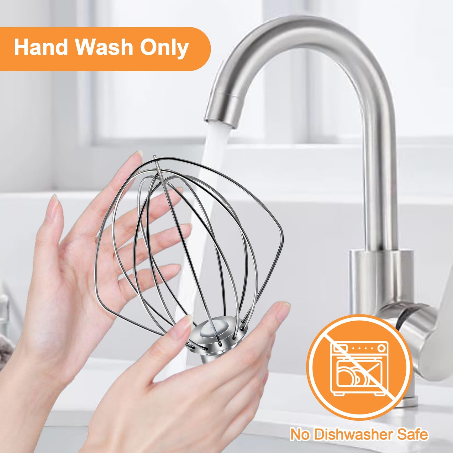 Wire Whip for KitchenAid Tilt-Head Stand Mixer Accessory Replacement, Egg Cream Stirrer, Cakes Mayonnaise Whisk，Whipping Egg White