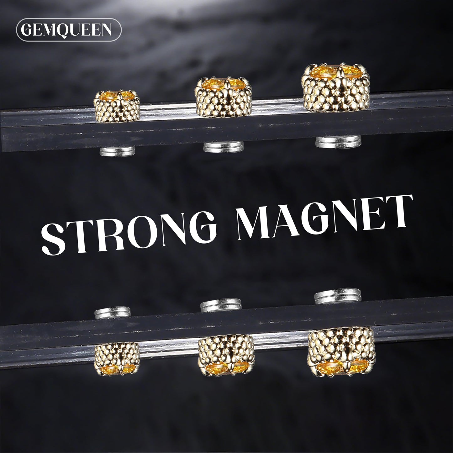 GEMQUEEN Magnetic Earrings for Men Women - 5A Shiny CZ Dragon Claw Punk Hypoallergenic Stainless Steel Non Piercing Clip on Fake Earrings Studs 5MM Not Easy to Fall