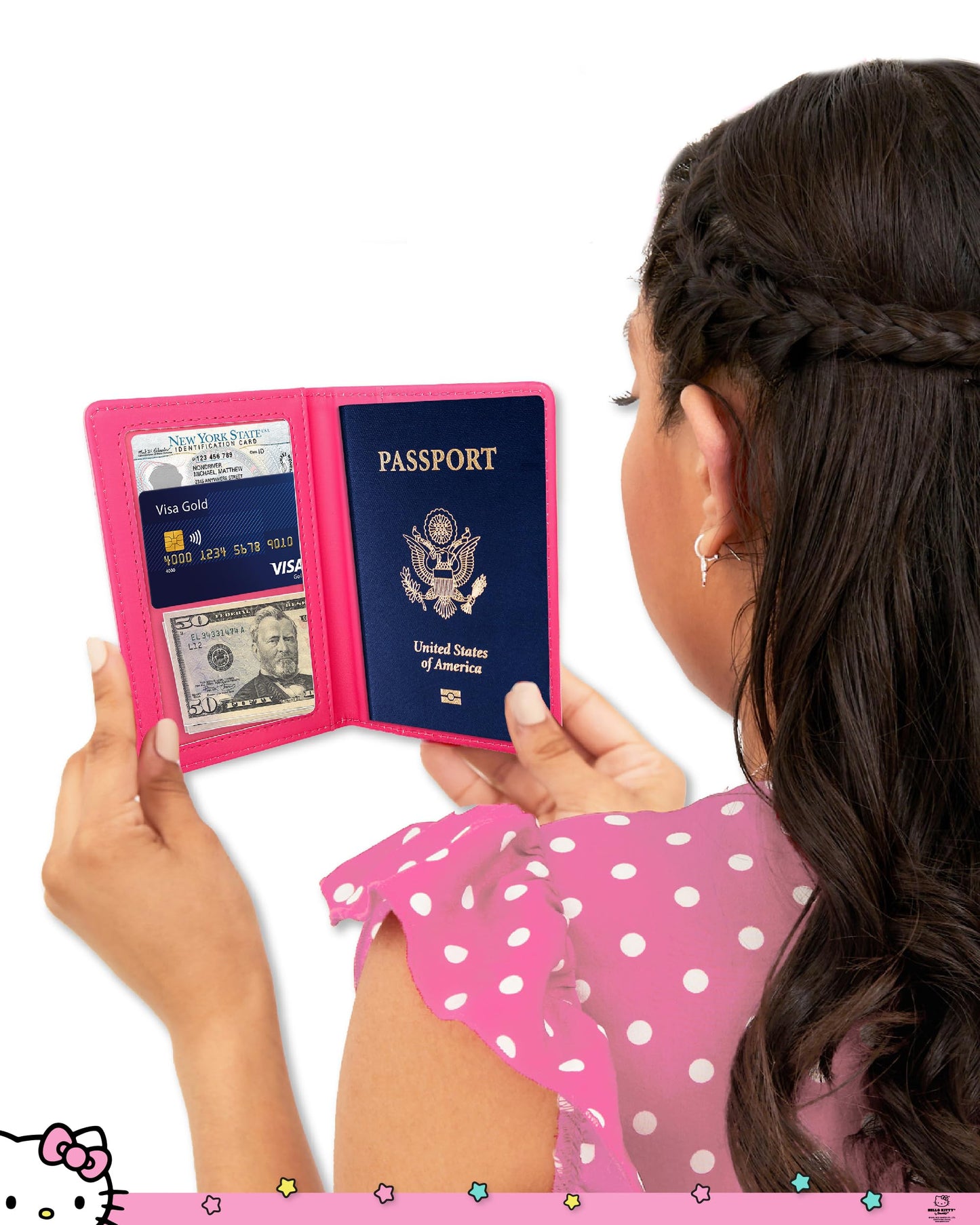 Hello Kitty Passport Holder - Sanrio Passport Holder for Women - Officially Licensed Passport Case (VG701236L.NJ)