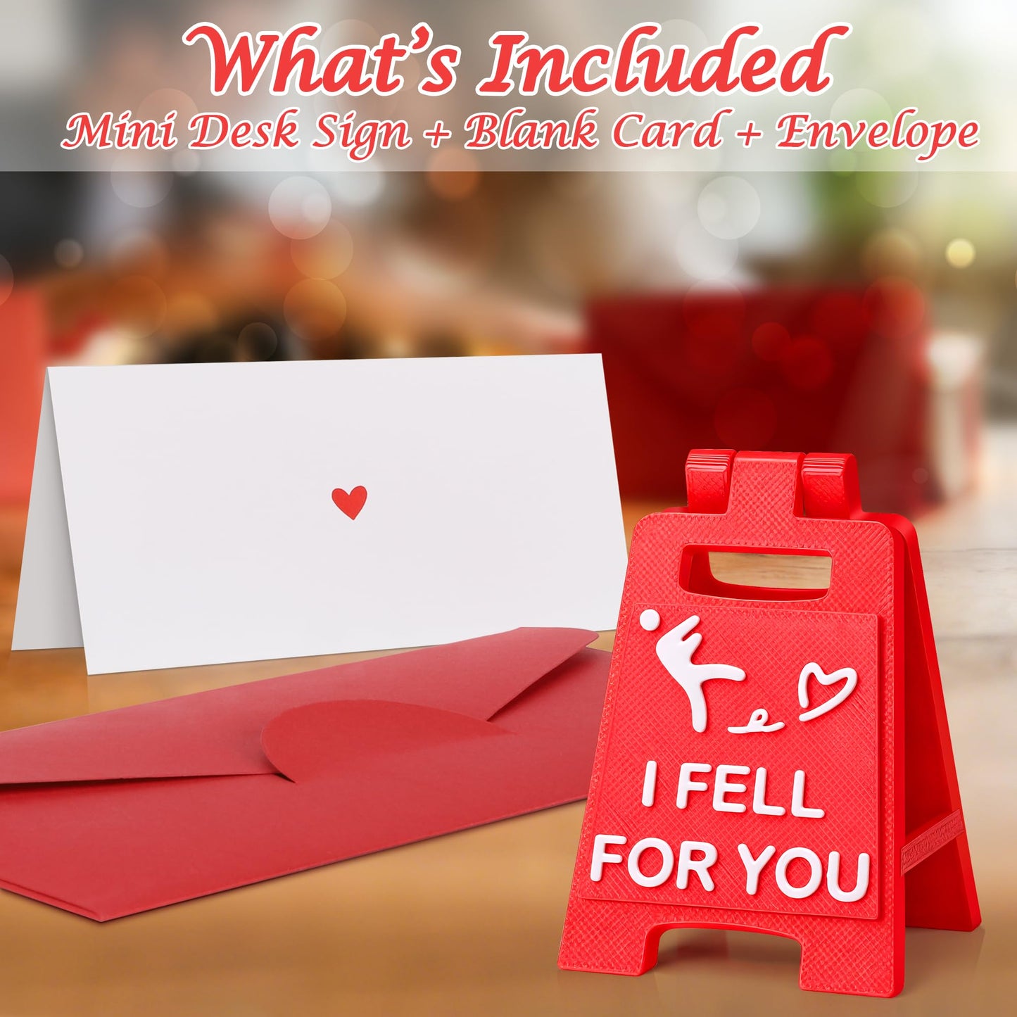 Mini Sign Valentines Day Her Him Gifts for Girlfriend Boyfriend Anniversary Women Gifts for Wife Husband Birthday Romantic Love You Gift for Couples Fiancee I Fell for You 3D Printed Desk Decor Sign