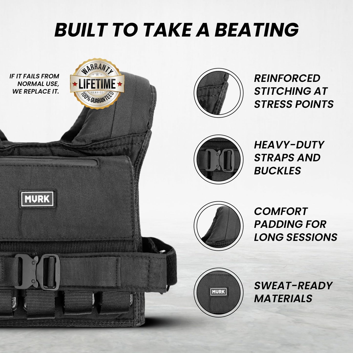 MVRK Weighted Vest Men 35lbs - Weighted Workout Vest With Removable Iron Weights, Heavy Duty Adjustable 0-35 lb with 16 Iron Weight For Functional Training & Calisthenics - Weight Vest for Men and Women