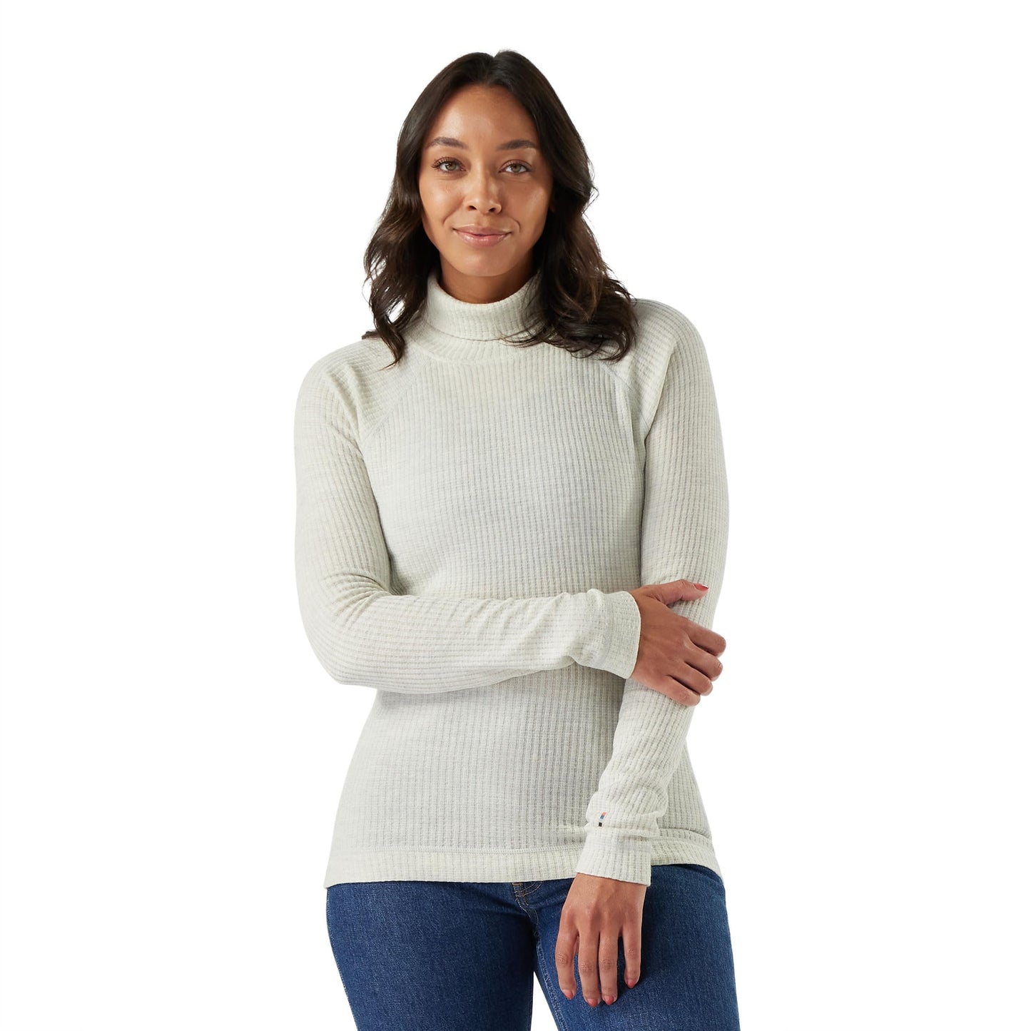 SmartWool Womens Thermal Merino Rib Turtleneck, Ash Heather, Medium