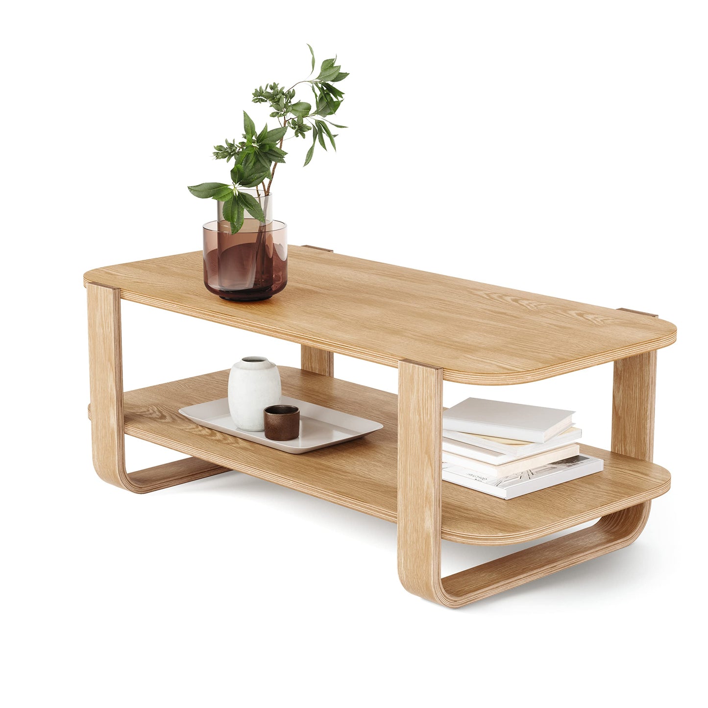 Umbra Bellwood Coffee Table with Storage, Natural