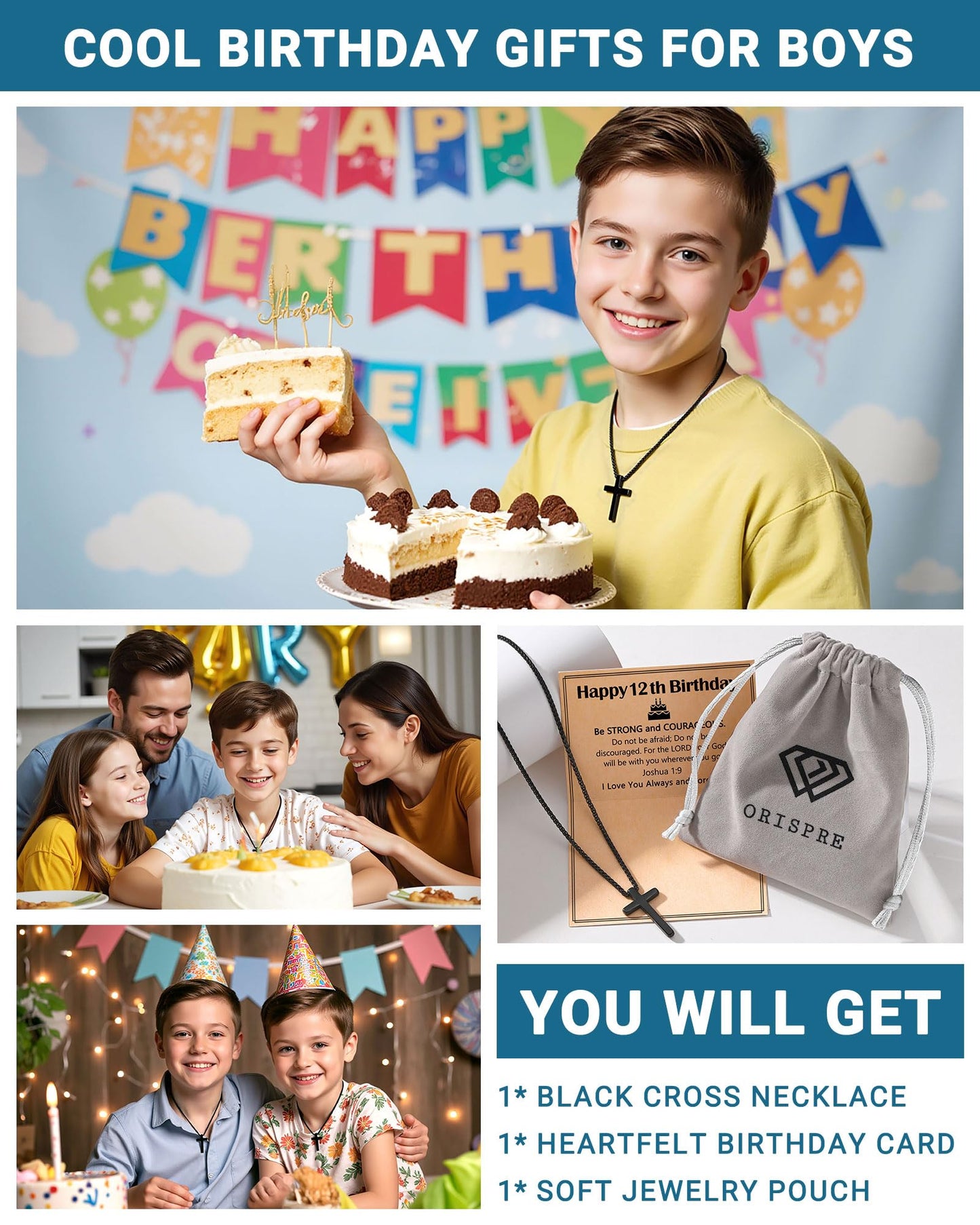 ORISPRE 12 Year Old Boy Gifts, Birthday Gifts for 12 Year Old Boy 12th Birthday Decorations Necklace Ideas