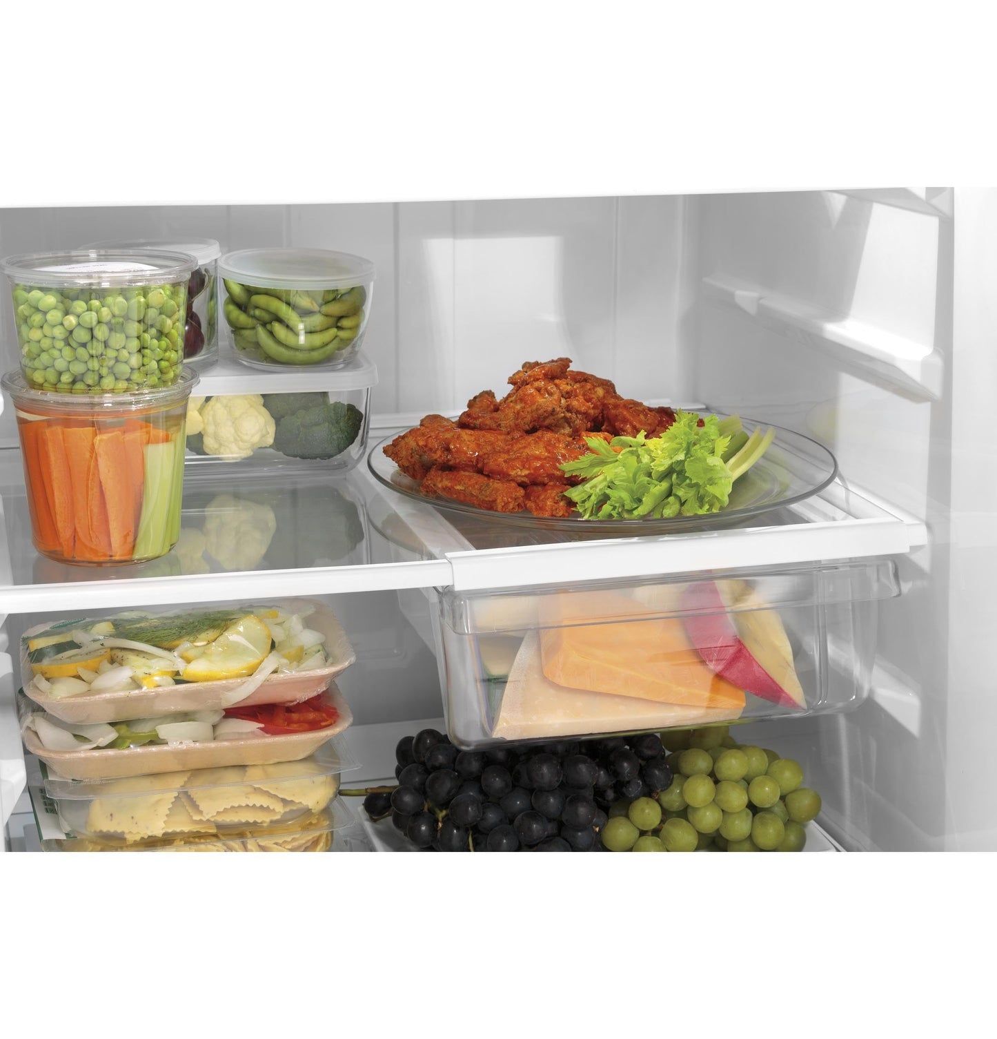 GE GTS18HGNRWW 28 Inch Top Freezer Refrigerator with 17.5 Cu. Ft. Capacity, Reversible Hinges, Gallon Door Shelves, Adjustable Glass Shelves, Frost Free