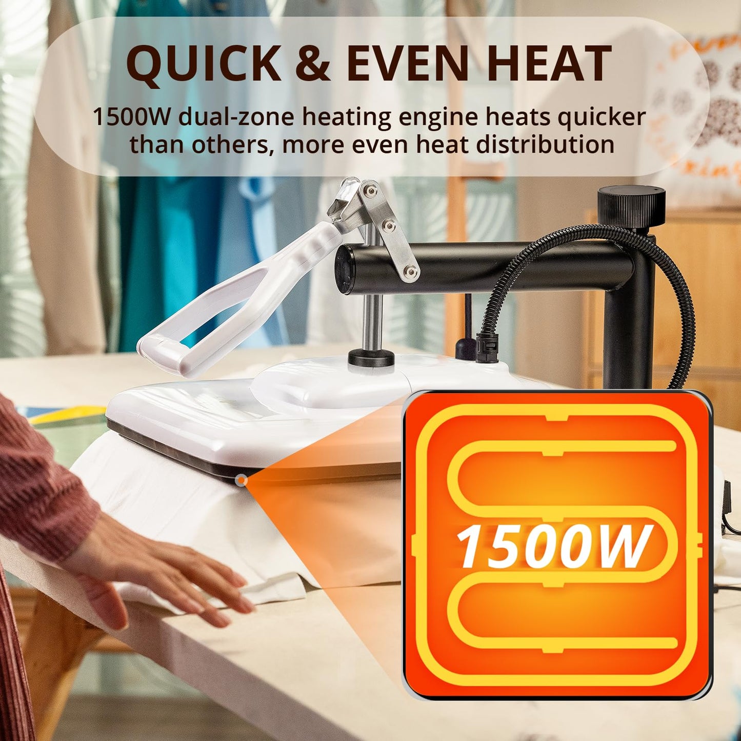 HTVRONT Heat Press Machine 15x15 - Swing Away Heat Press Machine for T Shirts - Professional Heat Press for Sublimation, Vinyl, Heat Transfer Projects, Heats Up Fast & Distribute Heat Evenly