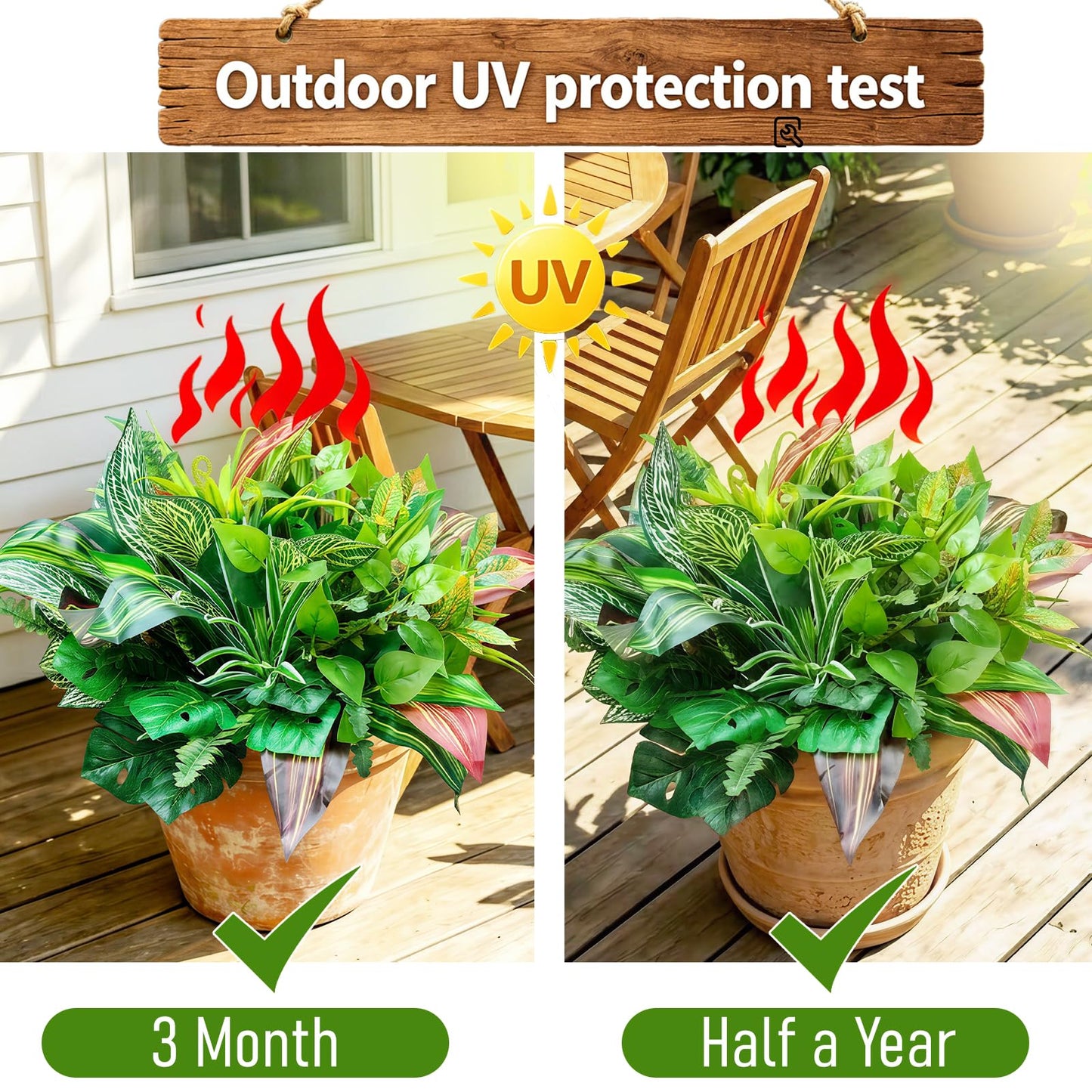 Caplidou 18 Bundles Artificial Greenery Plants Outdoor UV Resistant Fake Plastic Leaves with Stems Faux Bushes Shrubs for Porch Patio Window Box Garden Indoor Outside Decor