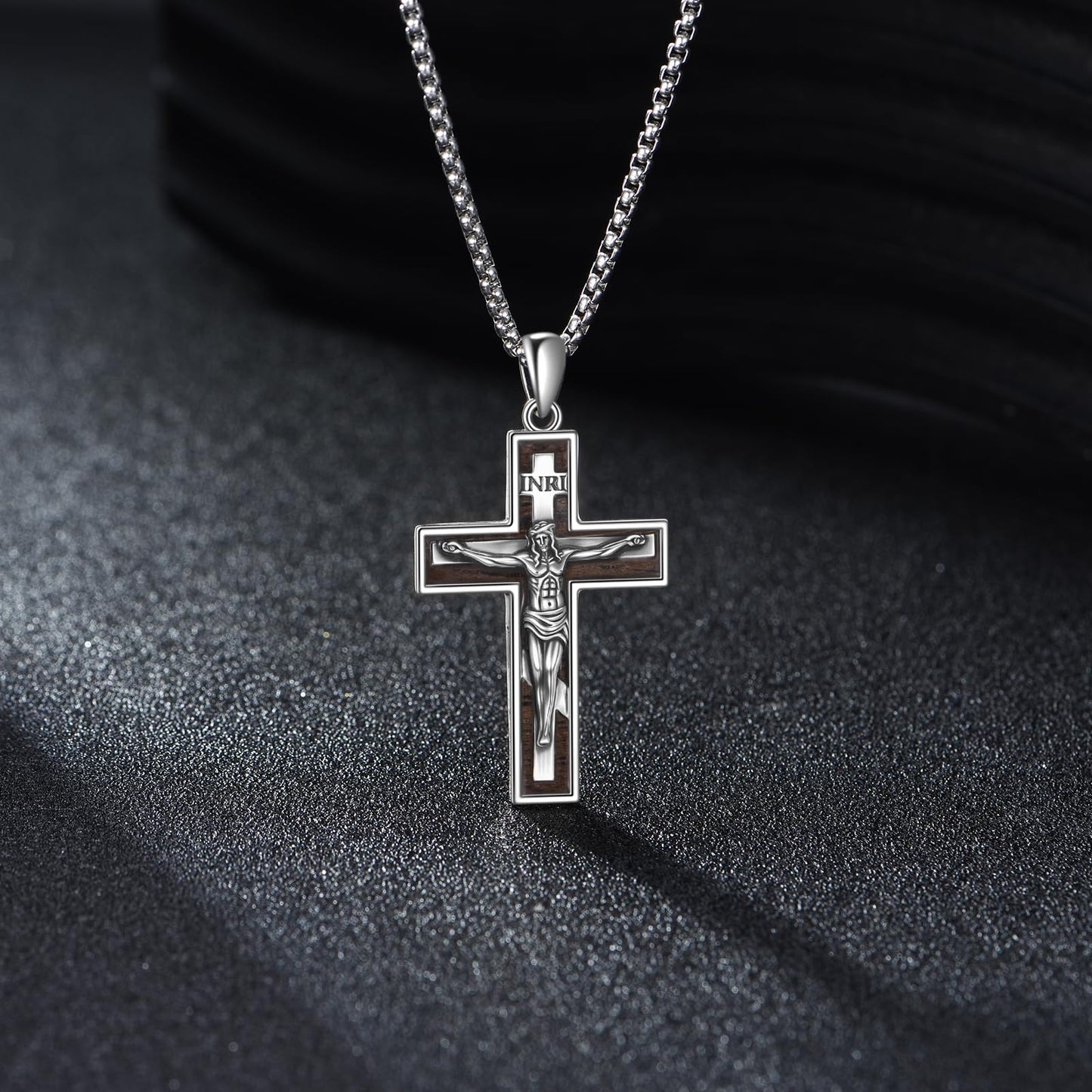 ONEFINITY Crucifix Cross Necklace Sterling Silver INRI Orthodox Cross Pendant Jesus Jewelry Gifts for Women Men