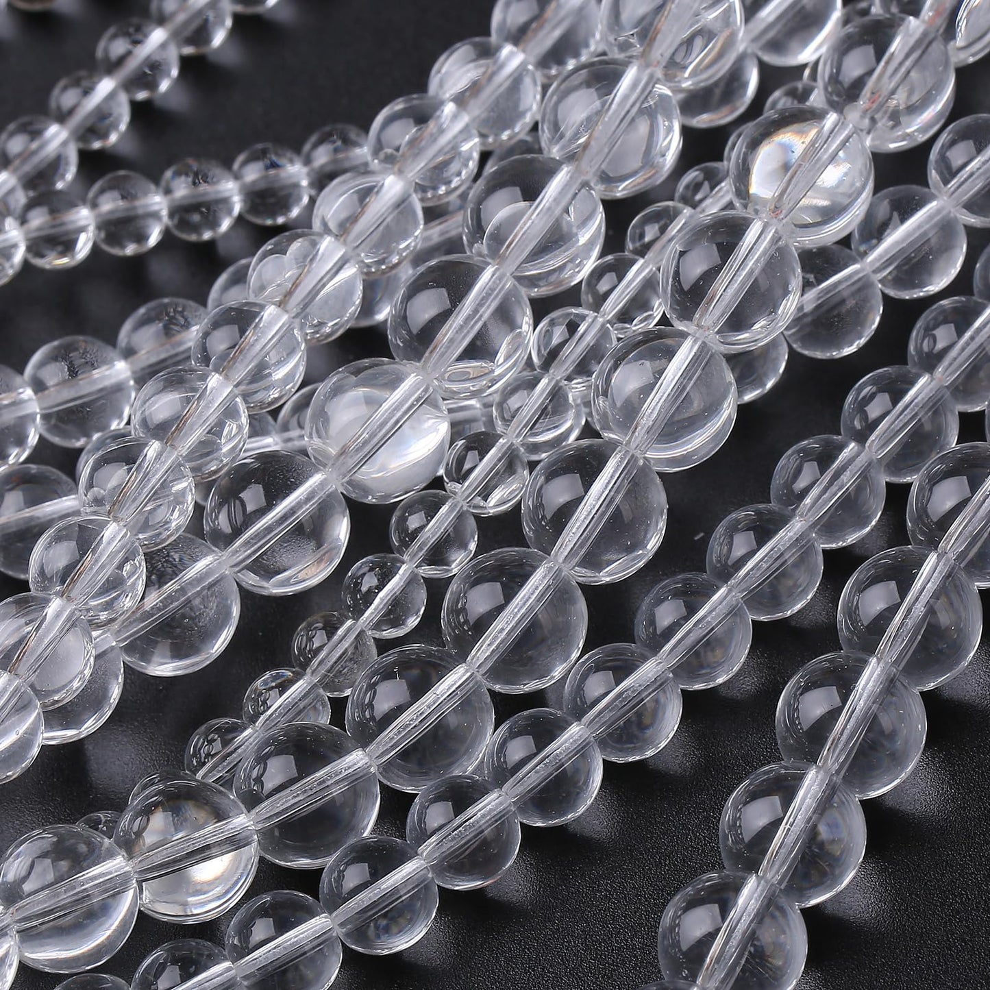 Natural White Glass Beads Gemstone Round Crystal Energy Jade Beads Stone Beads for Jewelry Making DIY Bracelet Necklace Jewelry Making 1 Strand 15.5inch 50PCS 10MM