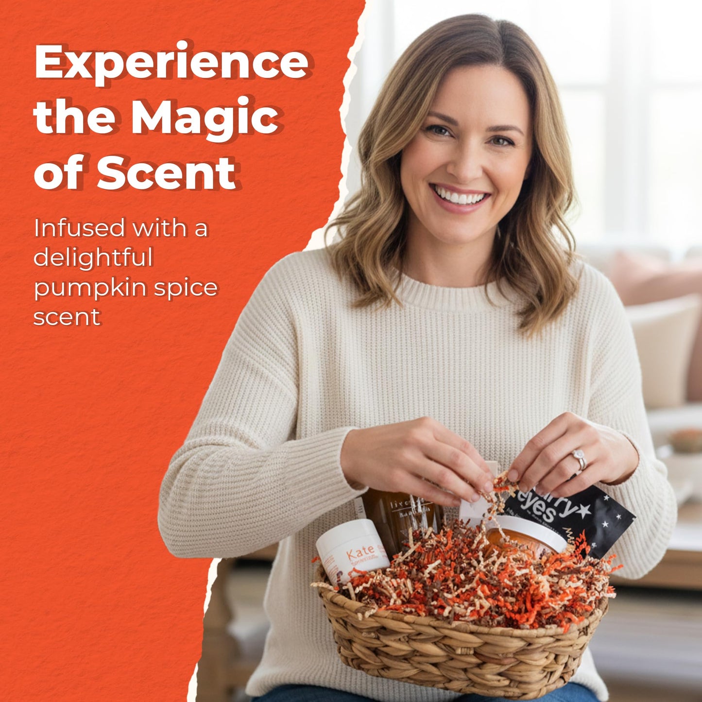 MagicWater Scented Crinkle Cut Paper - 1 LB - Pumpkin Spice - Perfect for Shredded Paper Filler, Basket Filler, Gift Boxes, Bridesmaid Gifts, Christmas Stuffers & More – For All Occasions