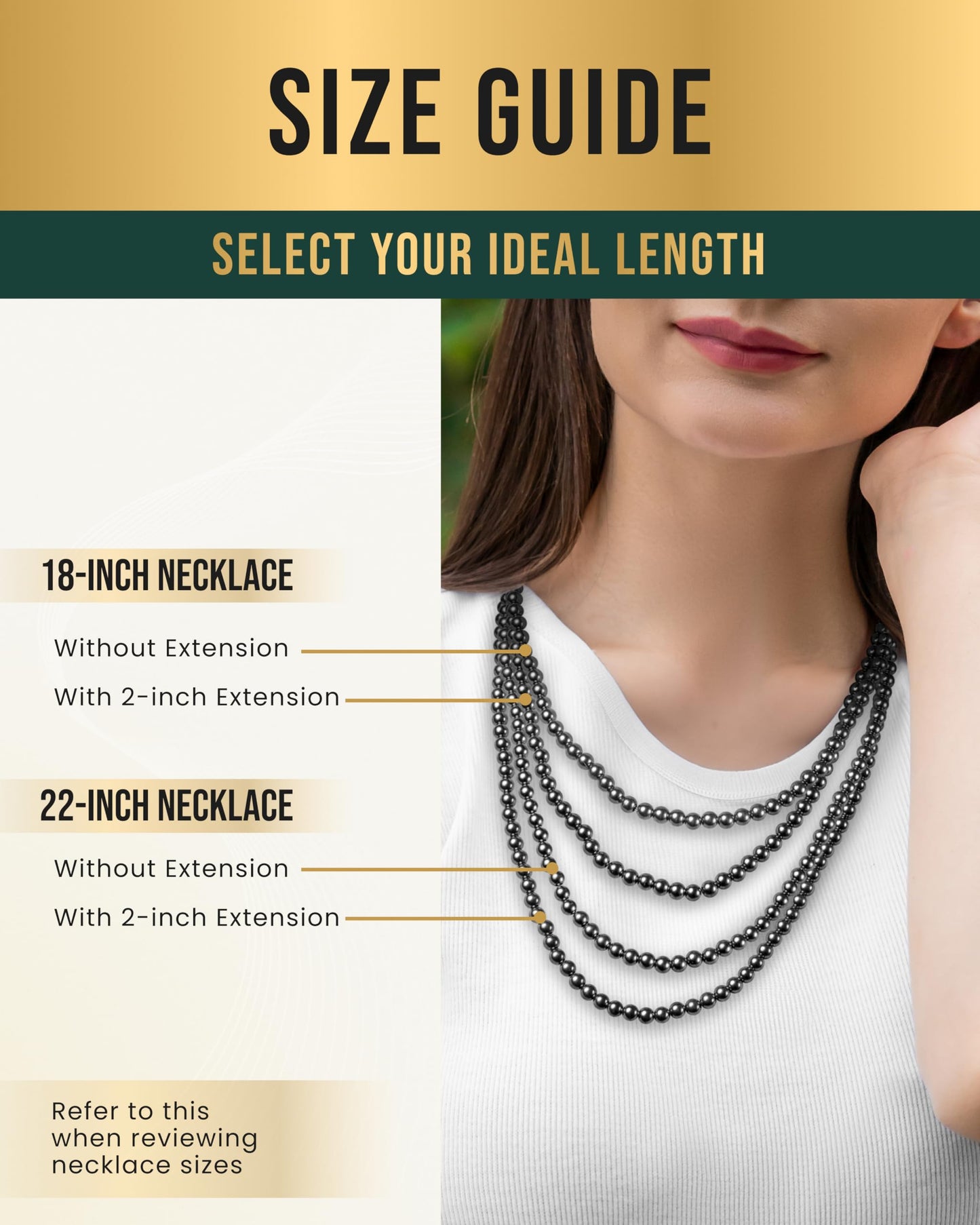 MagnetRX® Magnetic Hematite Necklace – Ultra Strength Magnetic Hematite Stones – Unisex Beaded Necklaces for Men and Women (6mm Round Beads)