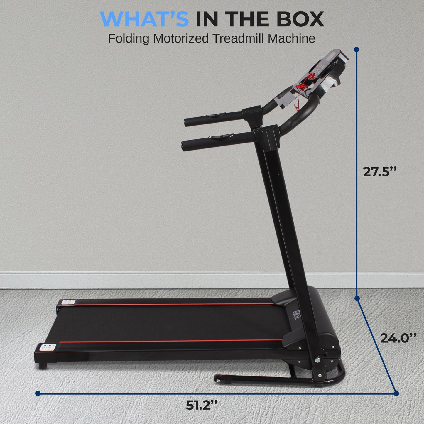 SereneLife Electric Folding Treadmill - Foldable Home Fitness Equipment for Walking & Running, Indoor Home Cardio Machine with Downloadable App, Safety Key, 12 Training Modes, Bluetooth Connectivity