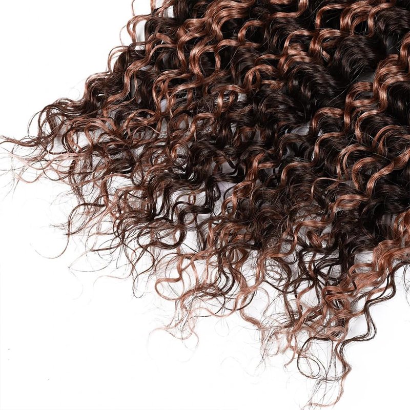 Highlight Human Hair Bundles P1B30 Ombre Brown kinky Curly Bundles 8 10 12 inch Double Weft Highlight Brown Kinky Curly Human Hair Weave Brazilian Virgin Remy Hair Extensions