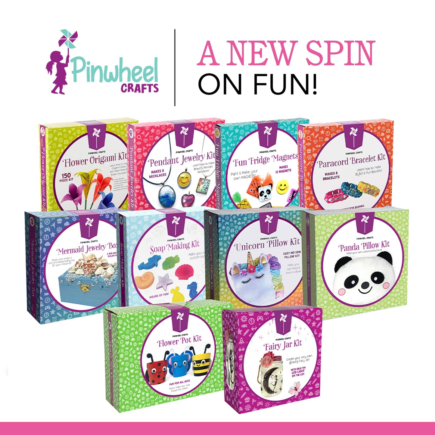 Pinwheel Crafts Pendant Jewelry Making Kit for Girls 8-12+ Years, Necklace and Bracelet Making Kit for Kids – Single Craft to Create Multiple Necklace & Bracelet for Teens with 200 Designs