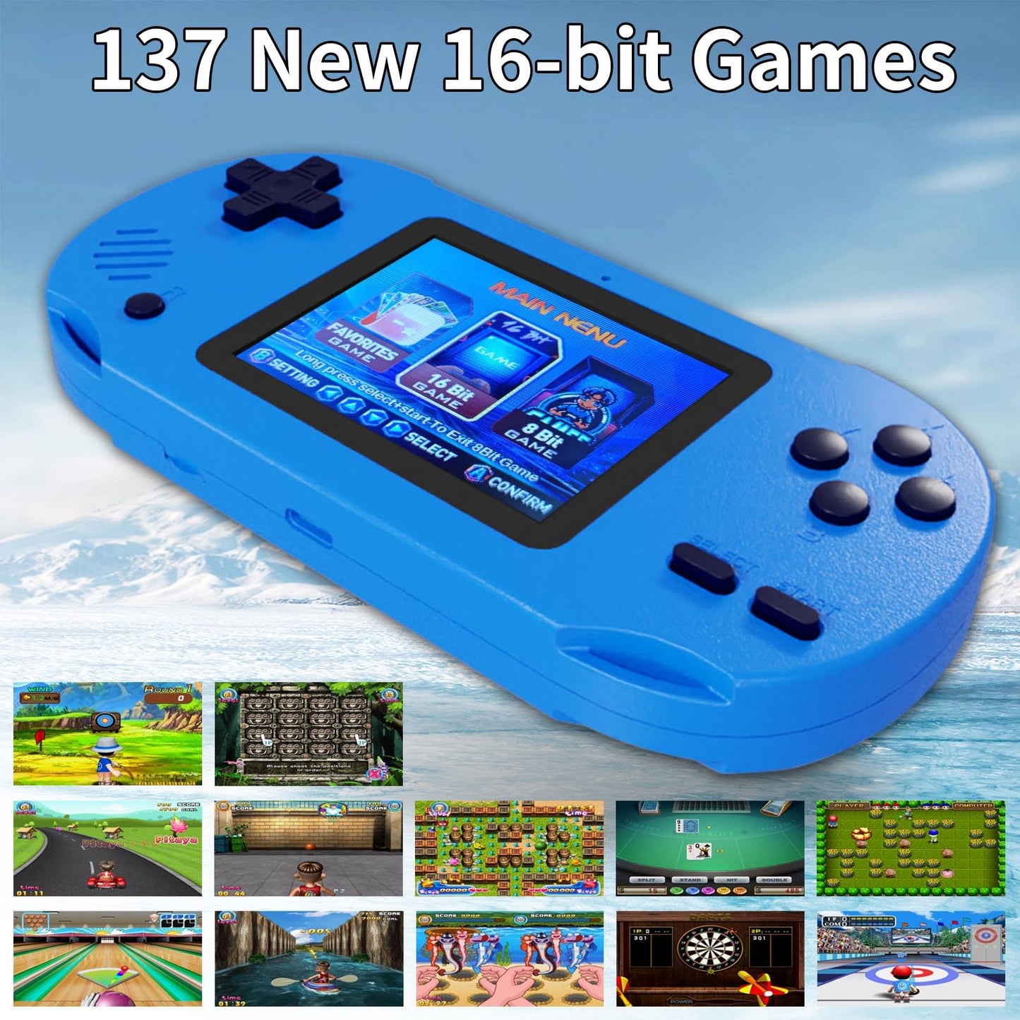 Damcoola Handheld Game Console for Kids– A fun toy for both kids and adults! This console features a 3.0-inch screen and comes preloaded with 300 classic games. Perfect as a birthday gift for children