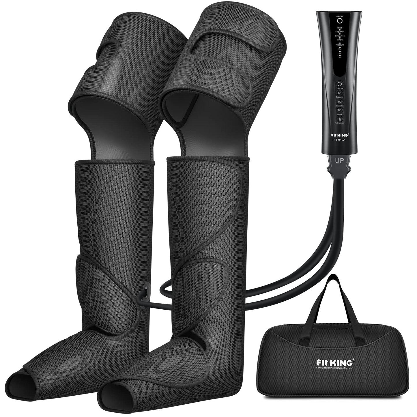 FIT KING Foot and Leg Massager for Circulation and Relaxation with Hand-held Controller 3 Modes 3 Intensities Helpful for Vericose Veins, Cramps, Swelling and Edema - Gift for Mom Wife Family