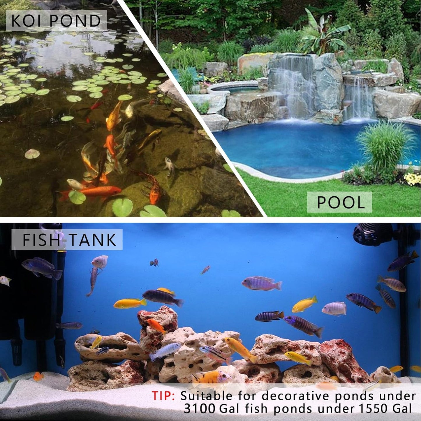 Aquadock Koi Pressure Biofilter Pond Garden Filter with Pump, Fit Up to 4800 Gallons, Model 985P